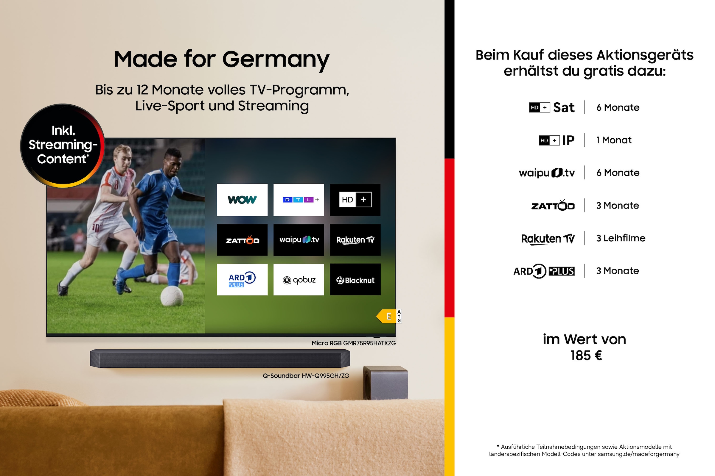 Samsung LED-Fernseher »GU85U7099HU« 214 cm/85 ″ Smart-TV PurColor, HDR 10+, OTS Lite für 3D-Sound, Gaming Hub, AI Companion