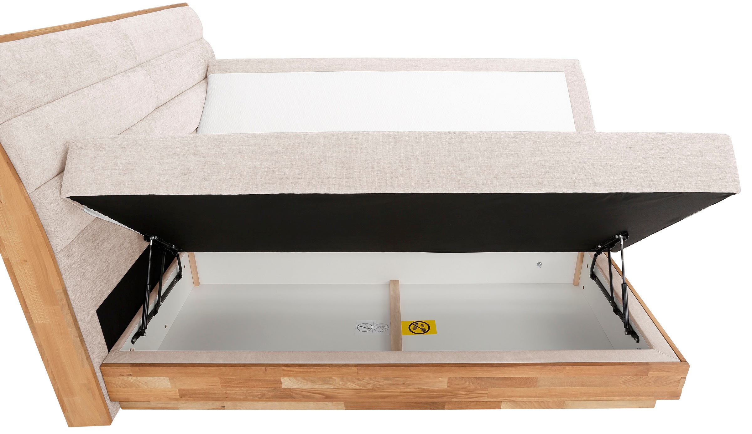 OTTO home Boxspringbett »JENNA in verschiedenen Farben und Breiten erhältlich« LED-Beleuchtung, mit zertifizierten, recycelten Bezugsstoffen