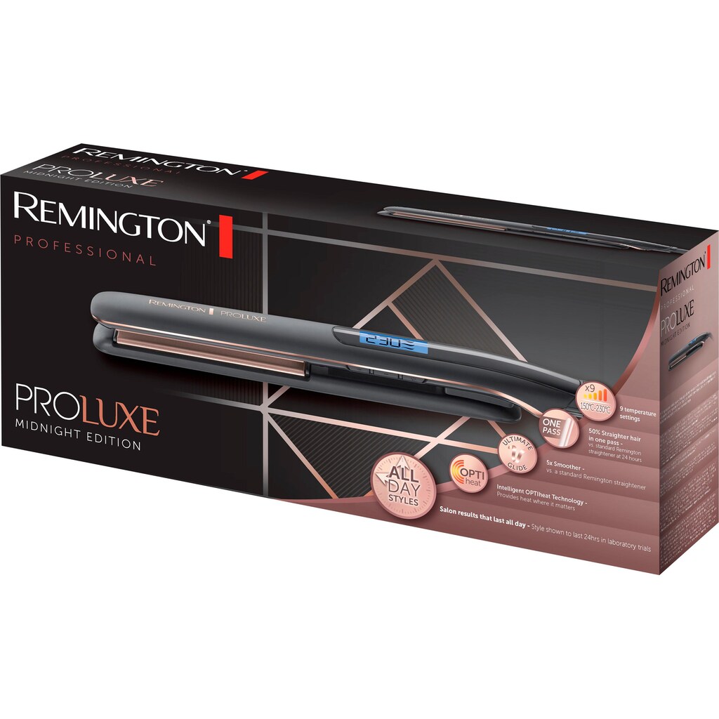 Remington Glätteisen »S9100 ProLuxe Midnight Edition«, Ultimate-Glide-Keramik-Beschichtung