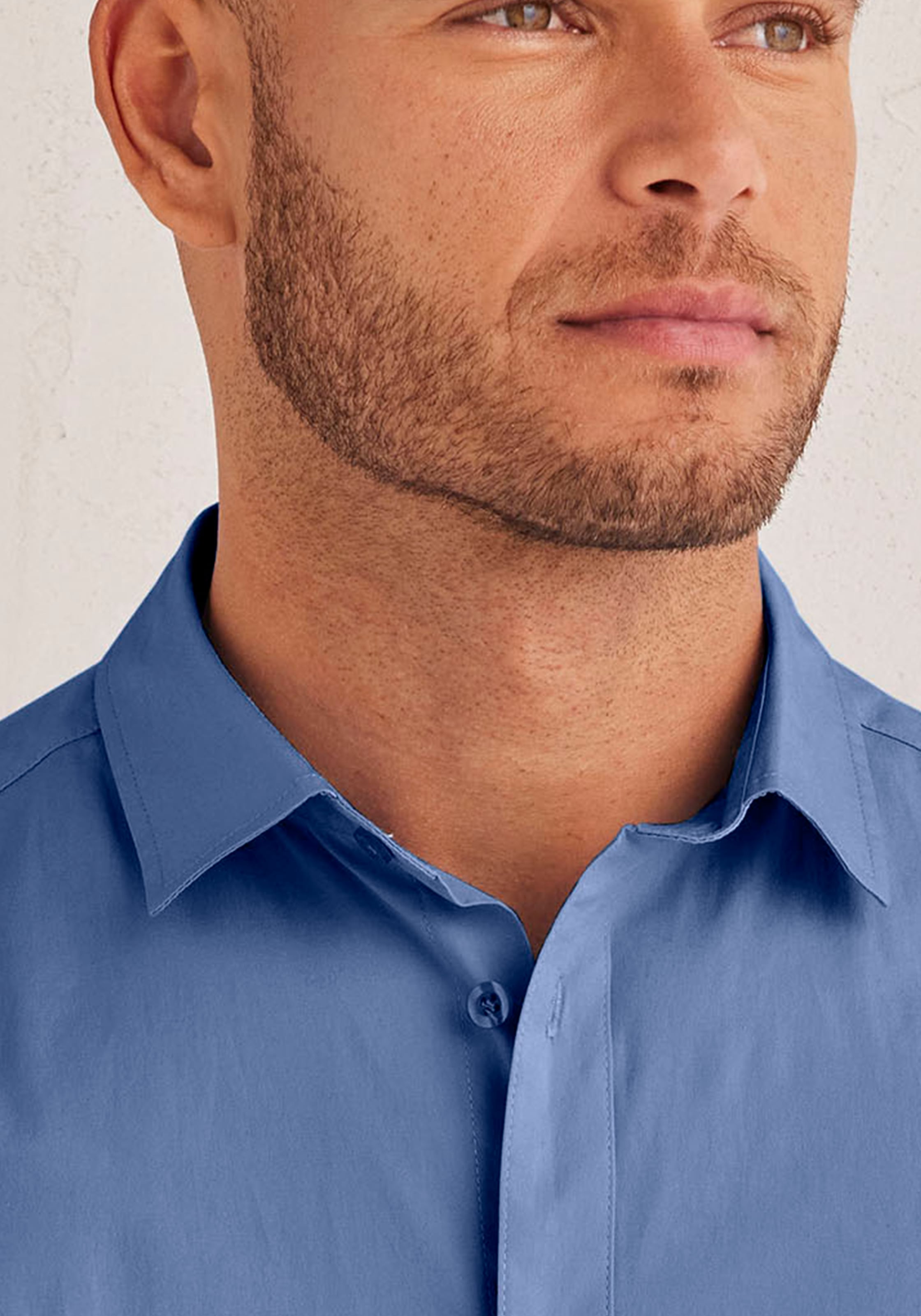 John Devin Langarmhemd »elastische Baumwollqualität« für maximale Bewegungsfreiheit durch Stretch