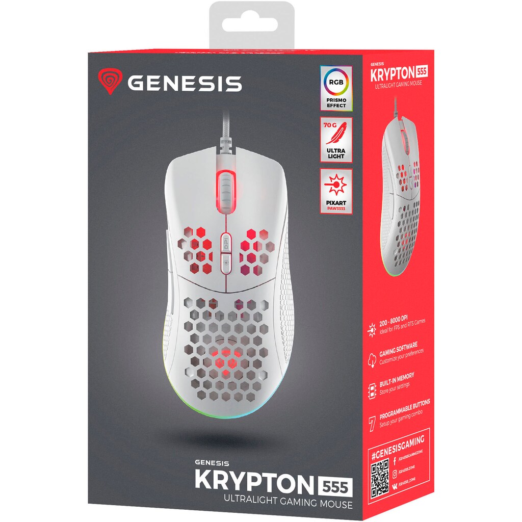 Genesis Gaming-Maus »KRYPTON 750«, kabelgebunden