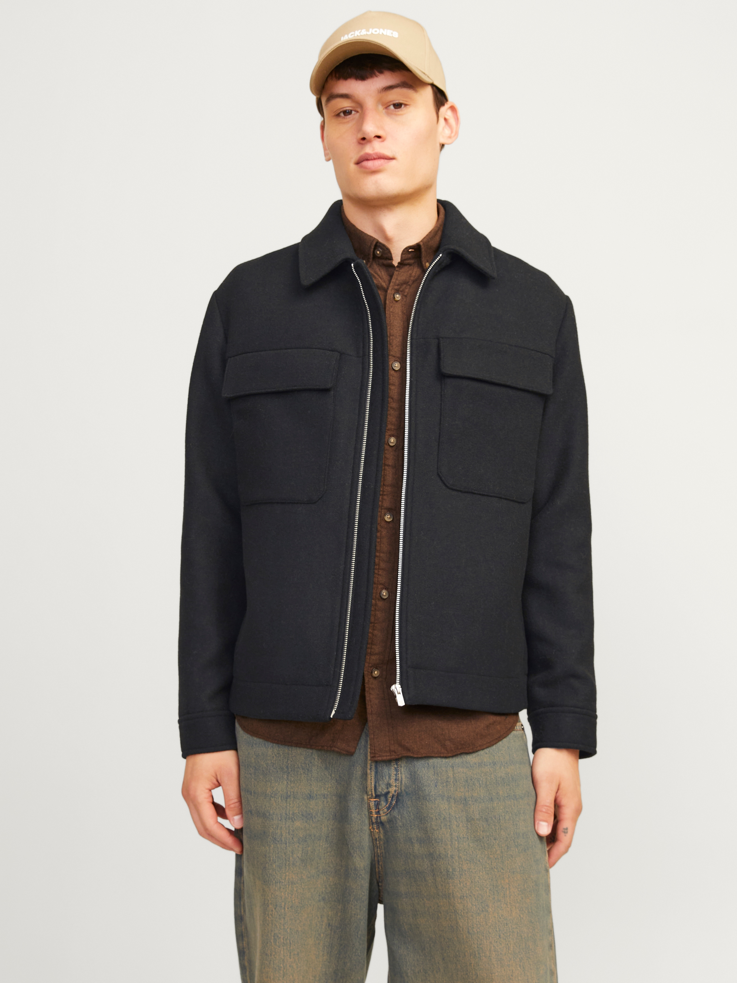 Jack & Jones Wolljacke »JPRCCRUSSEL WOOL BLEND JACKET SN«, ohne Kapuze