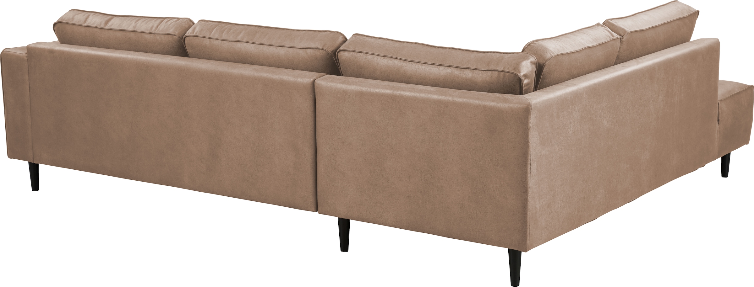 Places of Style Ecksofa »Fumone, Lederoptik oder Soft-Touch Chenille«, Breite 260, mit schwarzen Massivholzfüßen