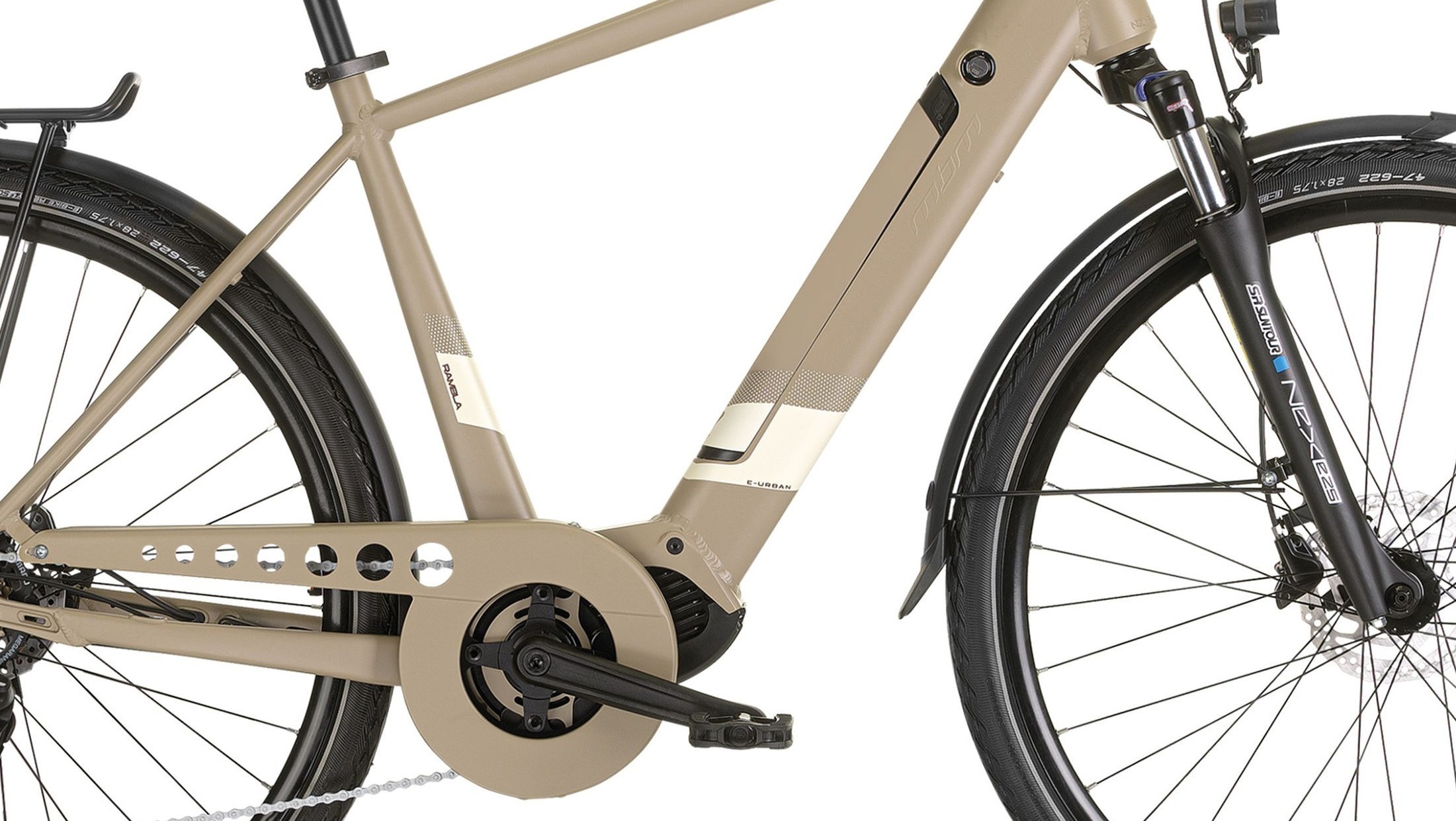 MBM E-Bike »Elektro-Citybike 28 Zoll RAMBLA SPORT Man, sabbia«