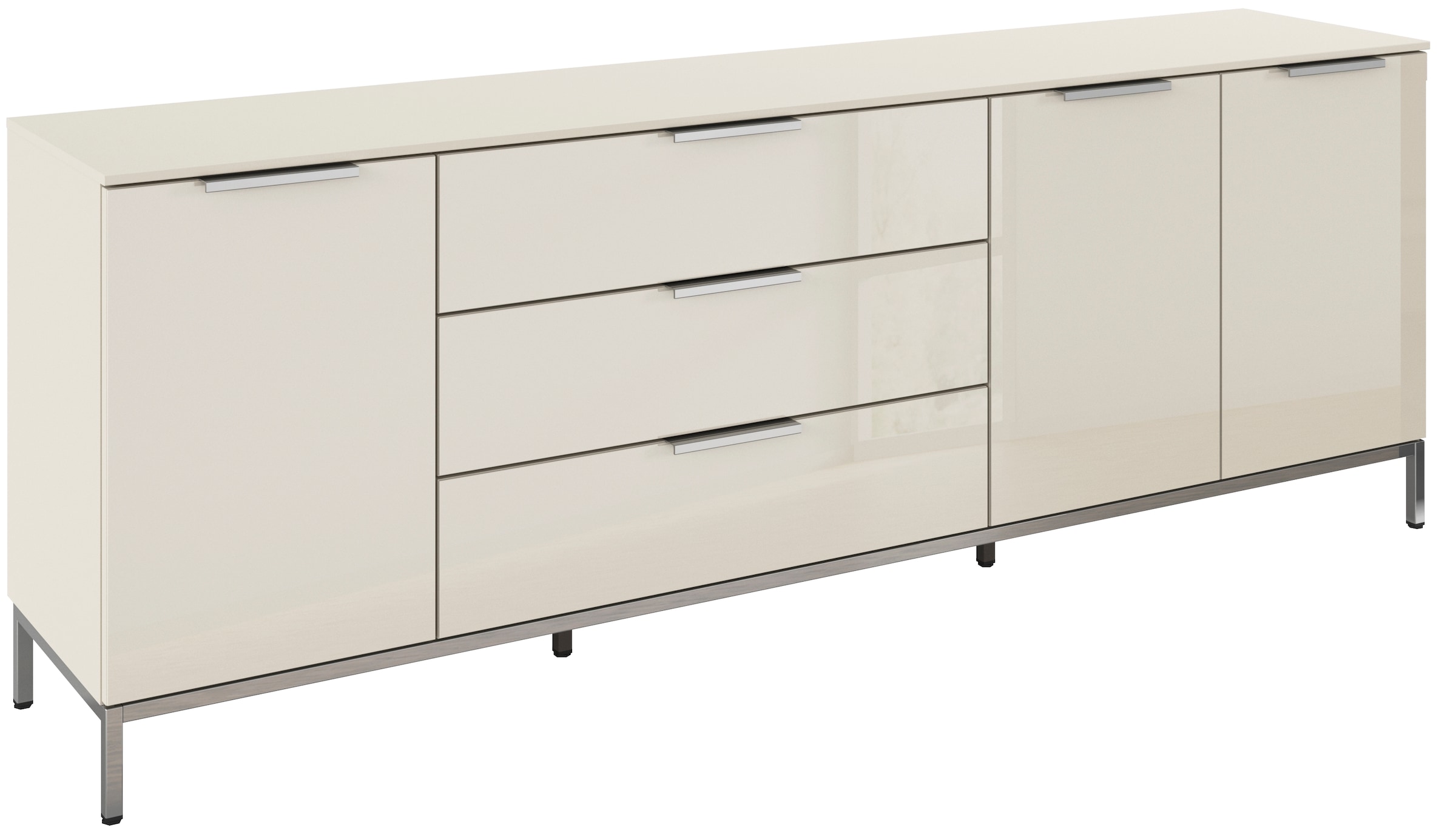 rauch Kombikommode »Kommode Türkommode Sideboard Kombikommode FLIPP mit Glasfront« Breite 200 cm mit 2 Einlegeböden,  3-türig mit 3 Schubladen und Soft-Close-Funktion sowie Glasfront