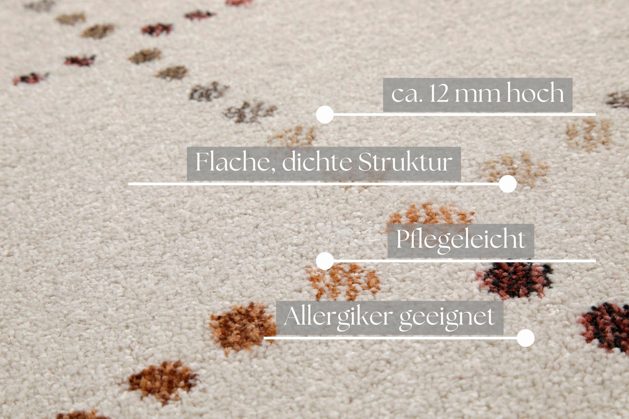 OTTO home Teppich »Thoren«, rechteckig, 12 mm Höhe, weicher Kurzflor, Rautenmuster mit Fransen, Wohnzimmer, Schlafzimmer