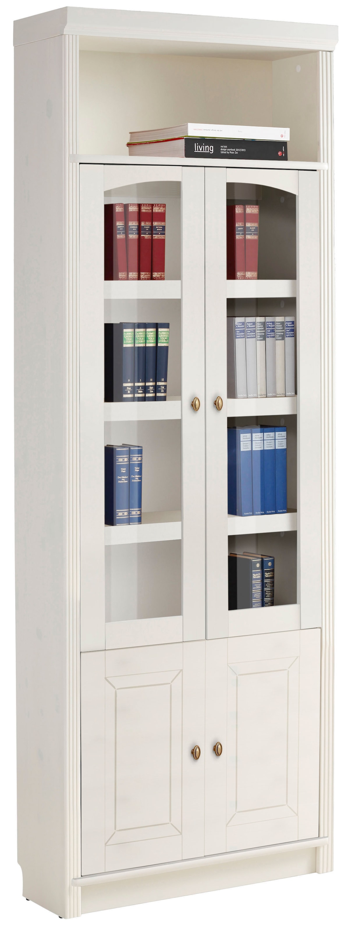 Home affaire Bücherregal »Soeren«, massiver Kiefer, in 2 Höhen, Tiefe 29  cm, Türen mit Klarglas Einsatz auf Rechnung kaufen