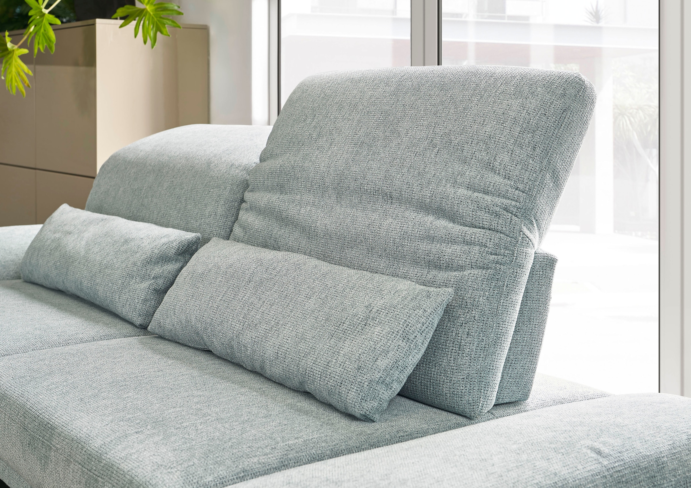 3C Candy 3-Sitzer »Mallow Designsofa mit Komfortfunktionen, modern und bequem,«, Verstellbare Armlehne und Kopfteil, manuelle Sitztiefenverstellung