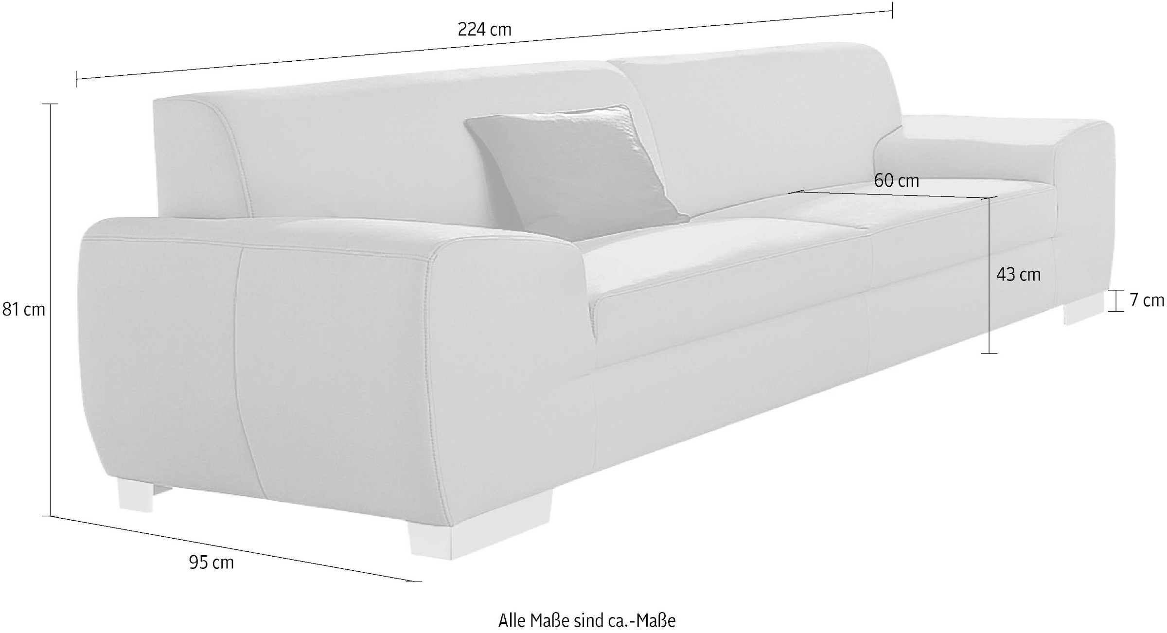 DOMO collection 2,5-Sitzer »Ricardo kubisch, modern und elegant« frei im Raum stellbar