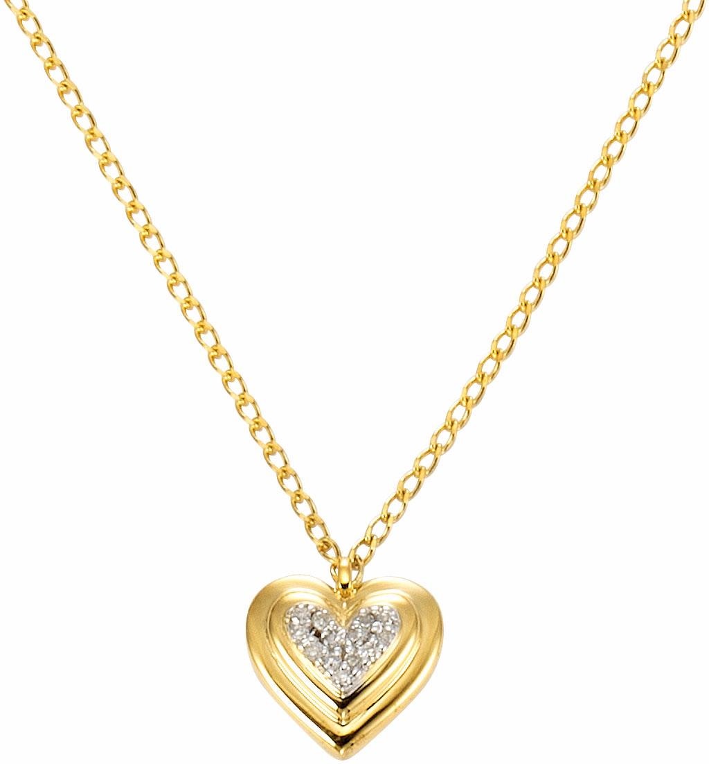 Firetti Kette mit Anhänger »Herz«, Raten auf kaufen mit Diamanten