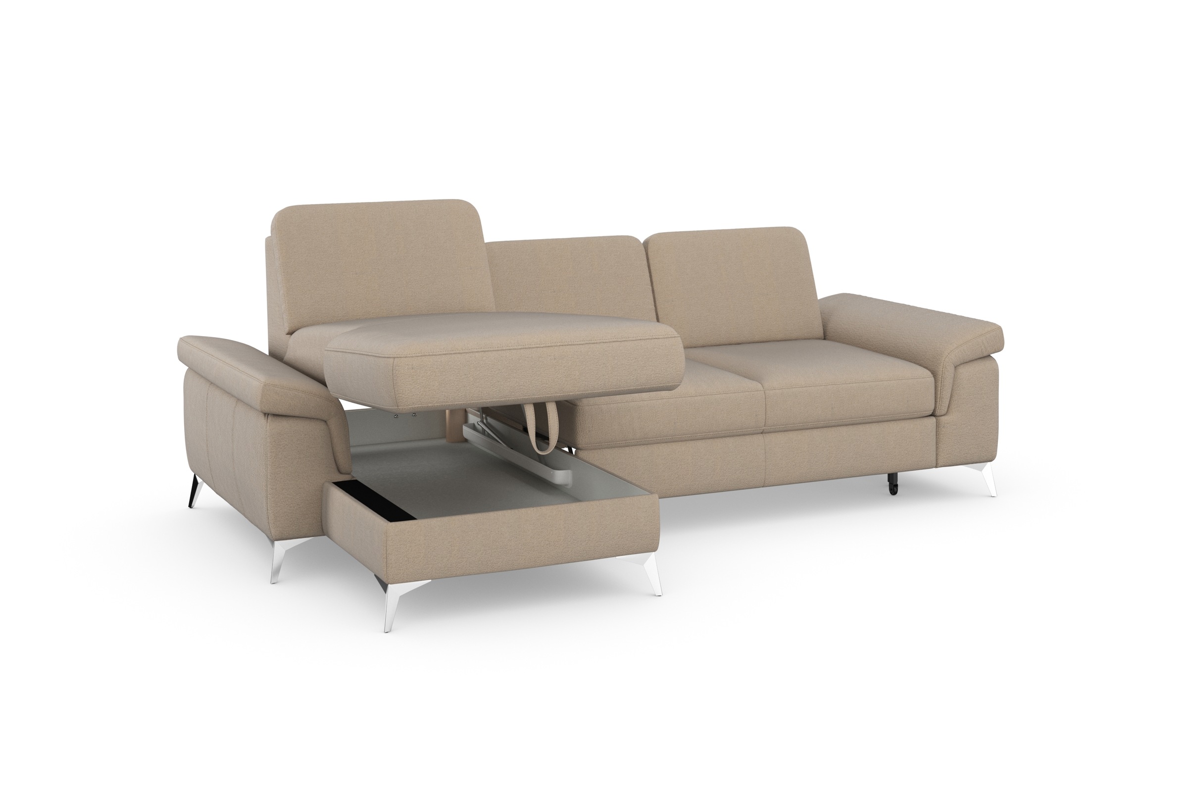 sit&more Ecksofa »Padua L-Form«, inklusive Sitztiefenverstellung, Armteilfunktion und Federkern