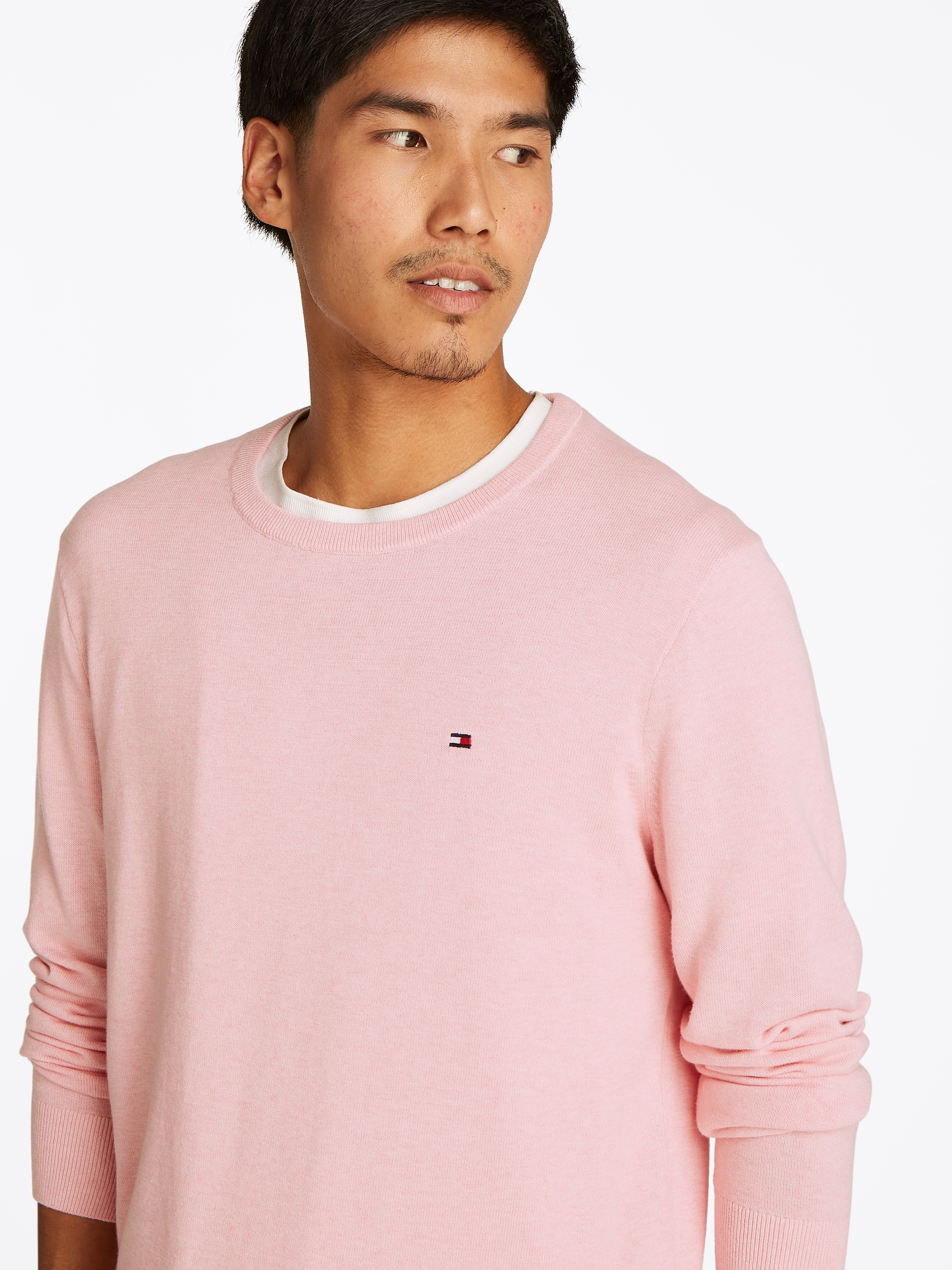 Tommy Hilfiger Rundhalspullover »ESSENTIAL COTTON CREW NECK«, 100% Baumwolle Crewneck Regular Fit Premium Mode