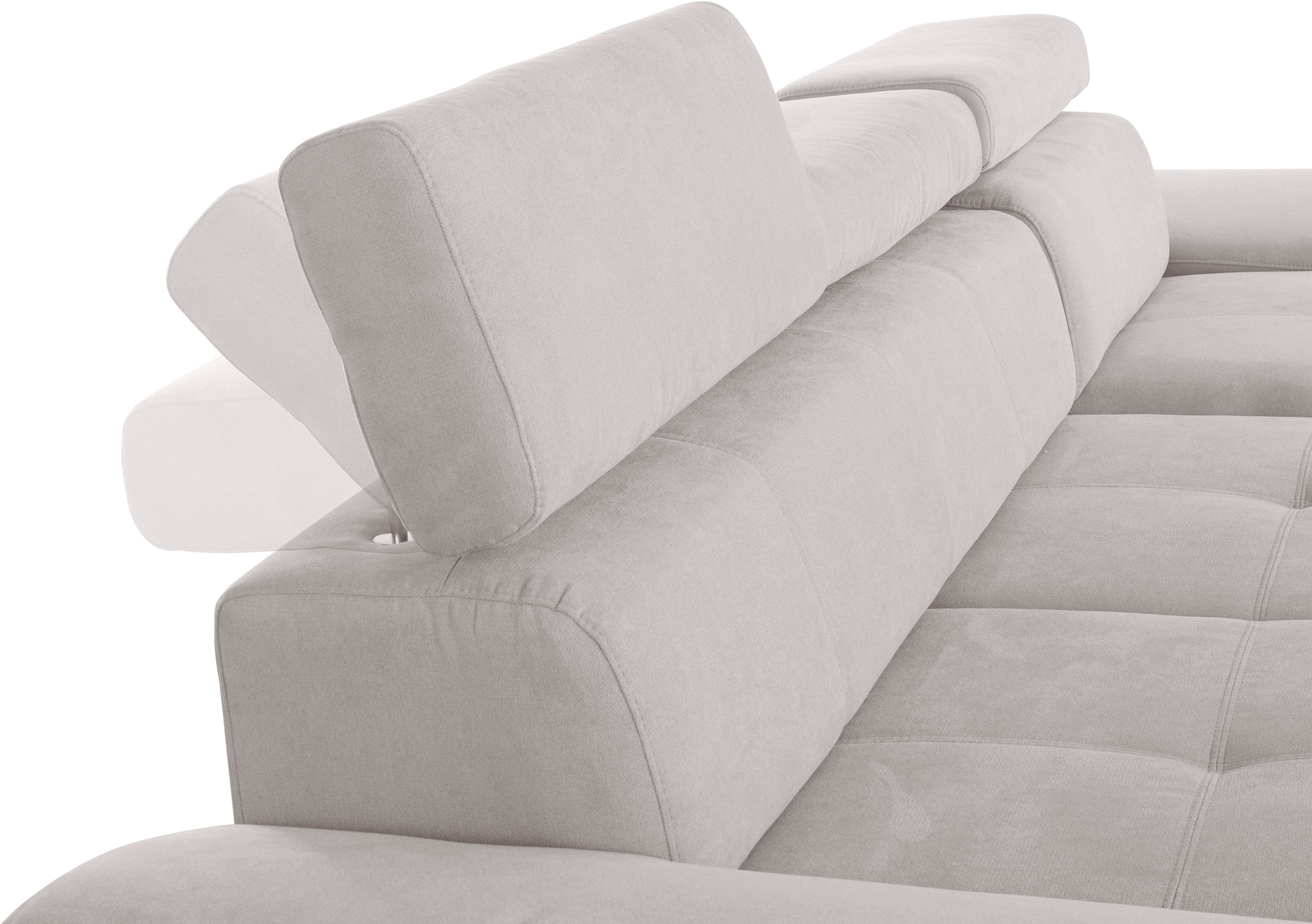 exxpo - sofa fashion Ecksofa »Enya, aufwendige Detailverarbeitung, hoher Sitzkomfort, bequem, L-Form« inkl. Kopfteilverstellung, wahlweise mit Bettfunktion und Bettkasten