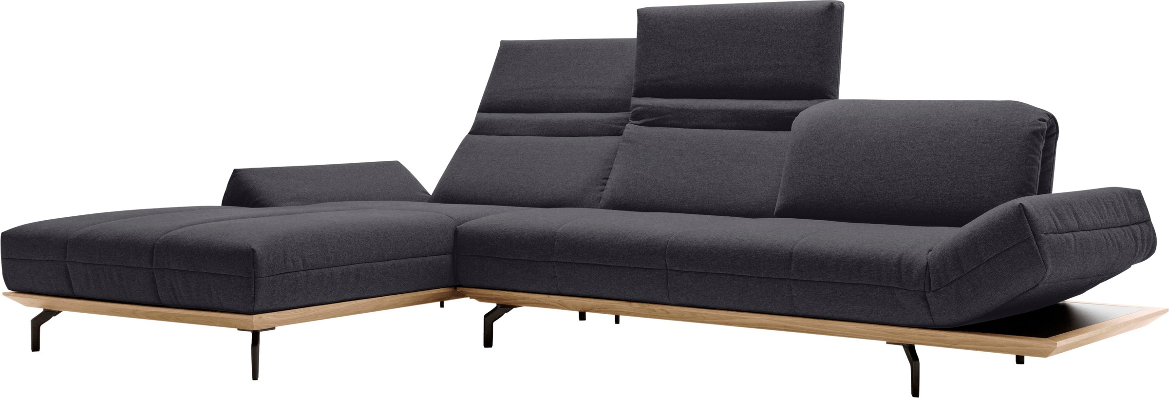 Creation BY ROLF BENZ Ecksofa »CR.420, Designecksofa, L-Form« in 2 Qualitäten, Holzrahmen in Eiche Natur oder Nußbaum, Breite 293 cm