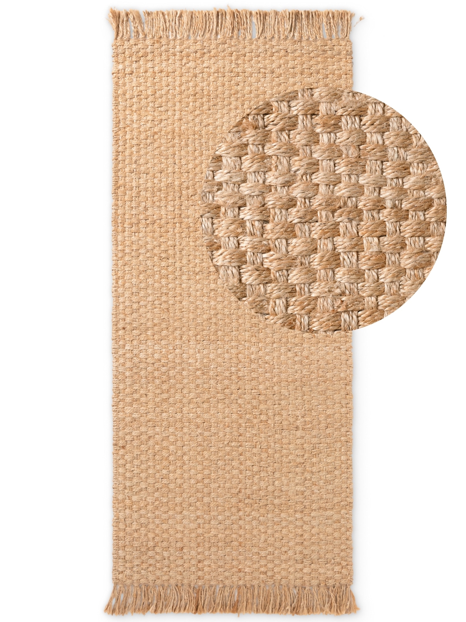 HANSE Home Teppich »Fjord« rechteckig 10 mm Höhe Jute, Handgemacht, Naturteppich, Wohnzimmer, Läufer, Fransen