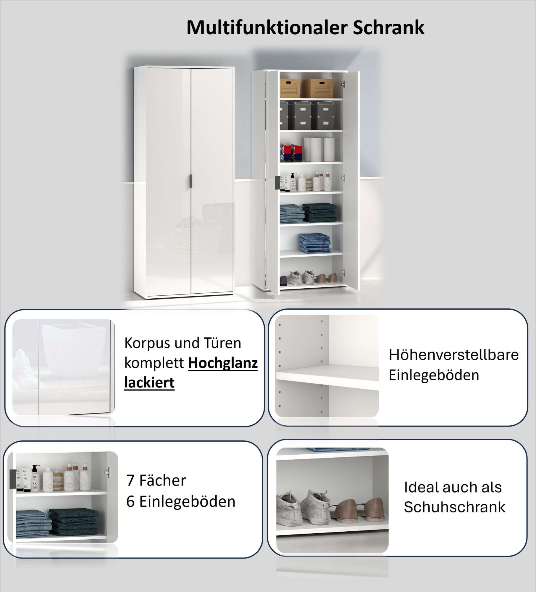 INOSIGN Mehrzweckschrank »Stauraumschrank , Breite 72,5 cm , Höhe 178 cm« 1 Stk. tlg.