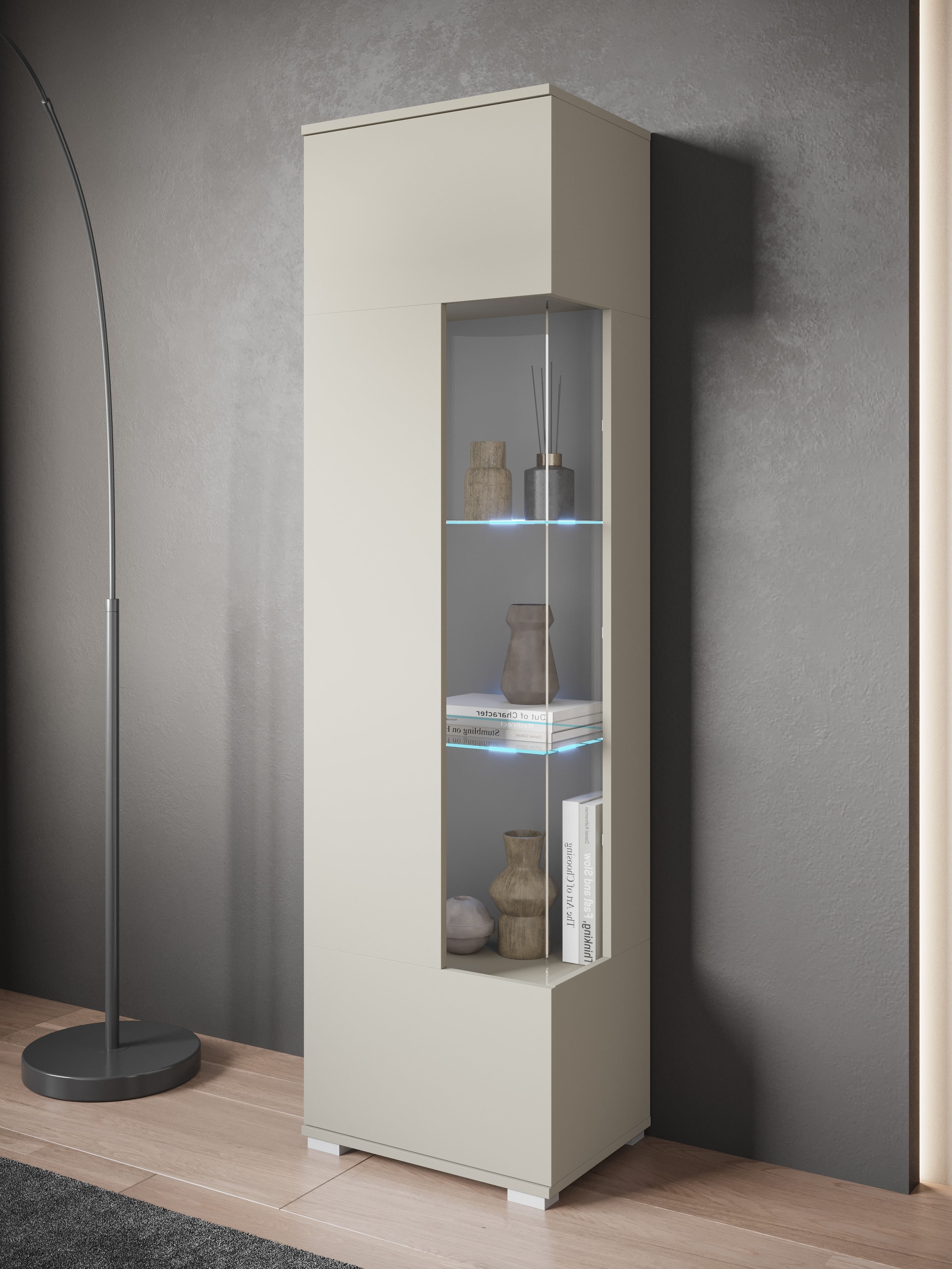 INOSIGN Vitrine »Kenia, stehend und hängend, Türanschlag wechselbar«, (1 St.), Vitrineschrank mit Glastüren 160 cm Höhe