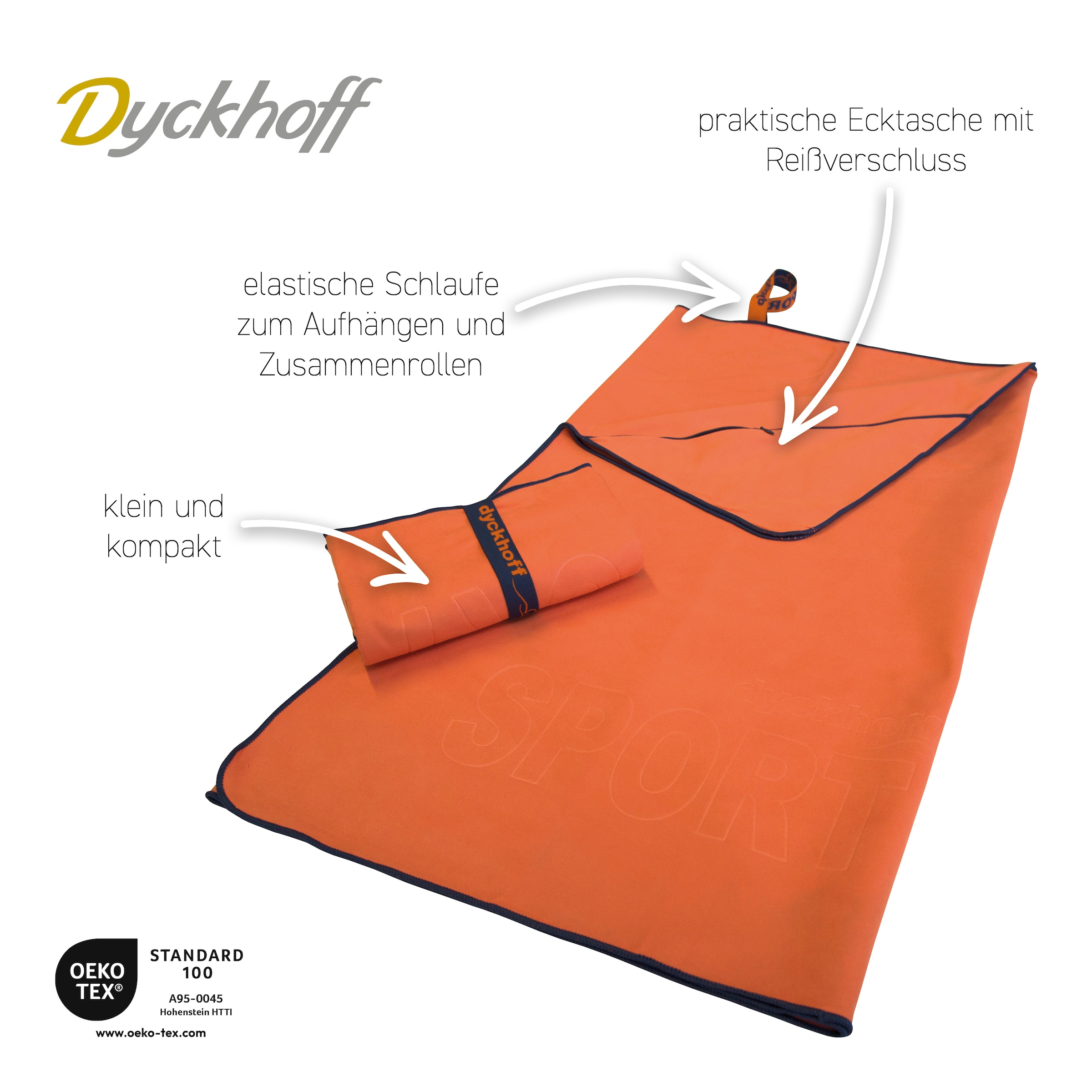 Dyckhoff Sporthandtuch »Mikrofaser Sporttuch«, (2 St.), auch als 2er Set erhätlich