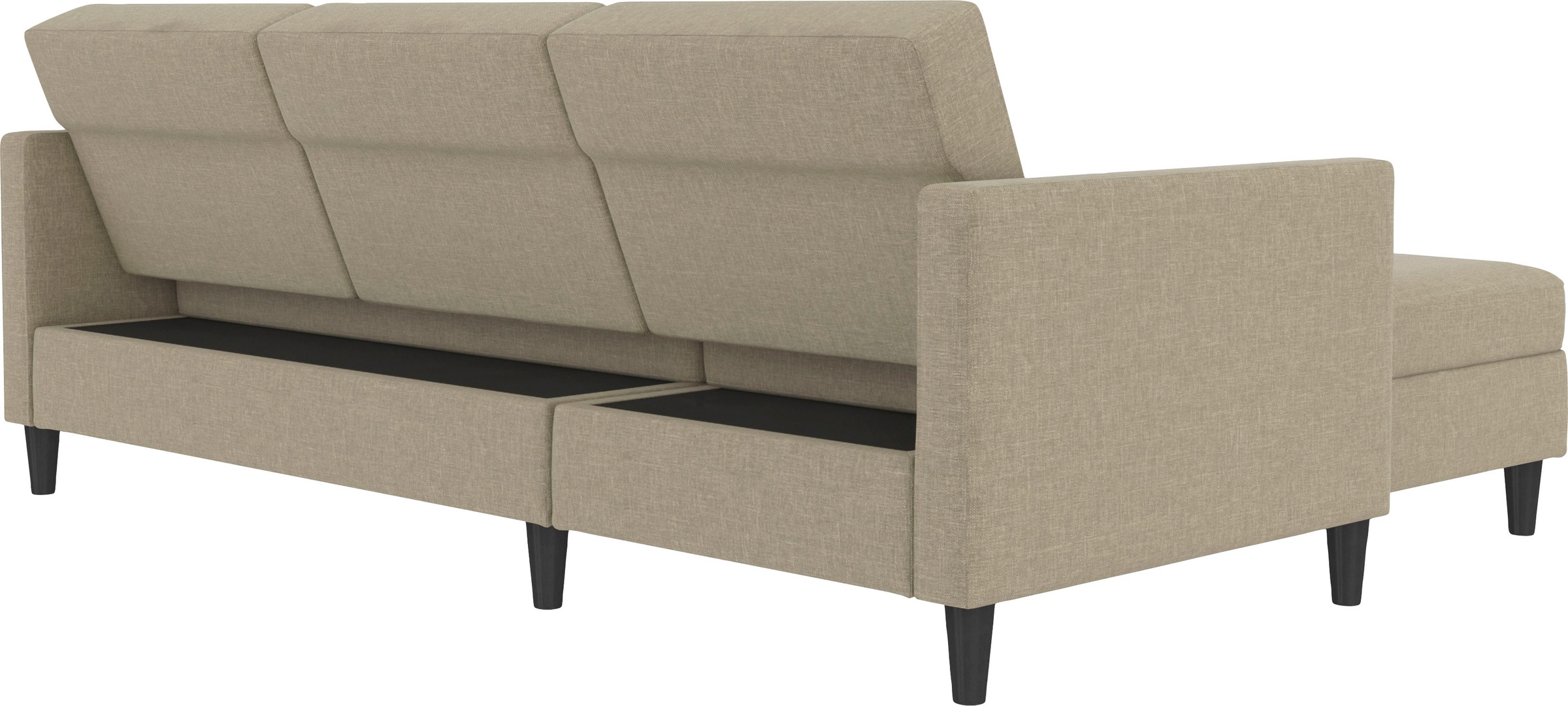 Dorel Home Ecksofa »Hartford II«, mit Bettfunktion und Stauraum, Recamiere beidseitig montierbar