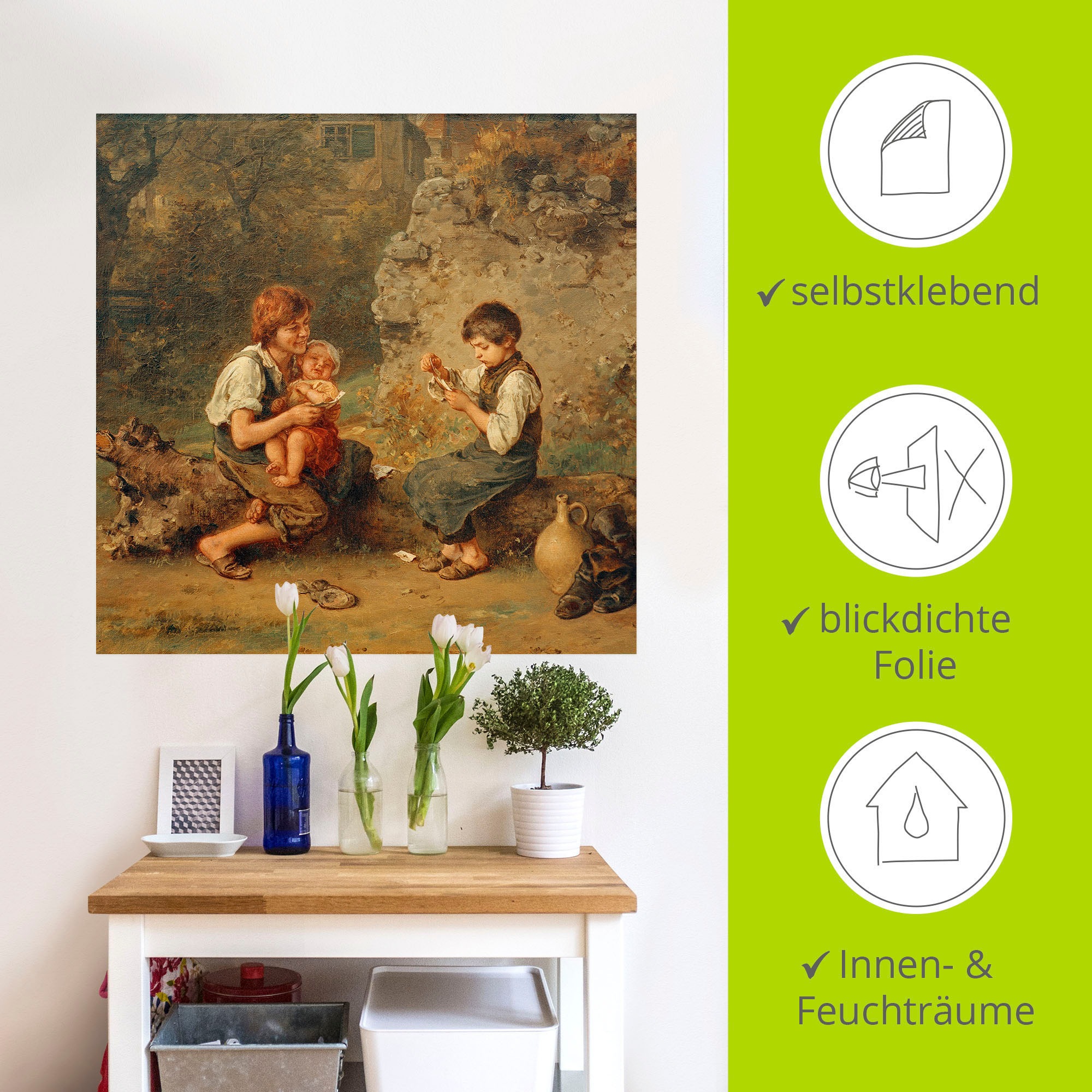 Artland Wandbild »Kartenspielende Schusterjungen«, Bilder von Berufen, (1 St.), als Alubild, Leinwandbild, Wandaufkleber oder Poster in versch. Größen