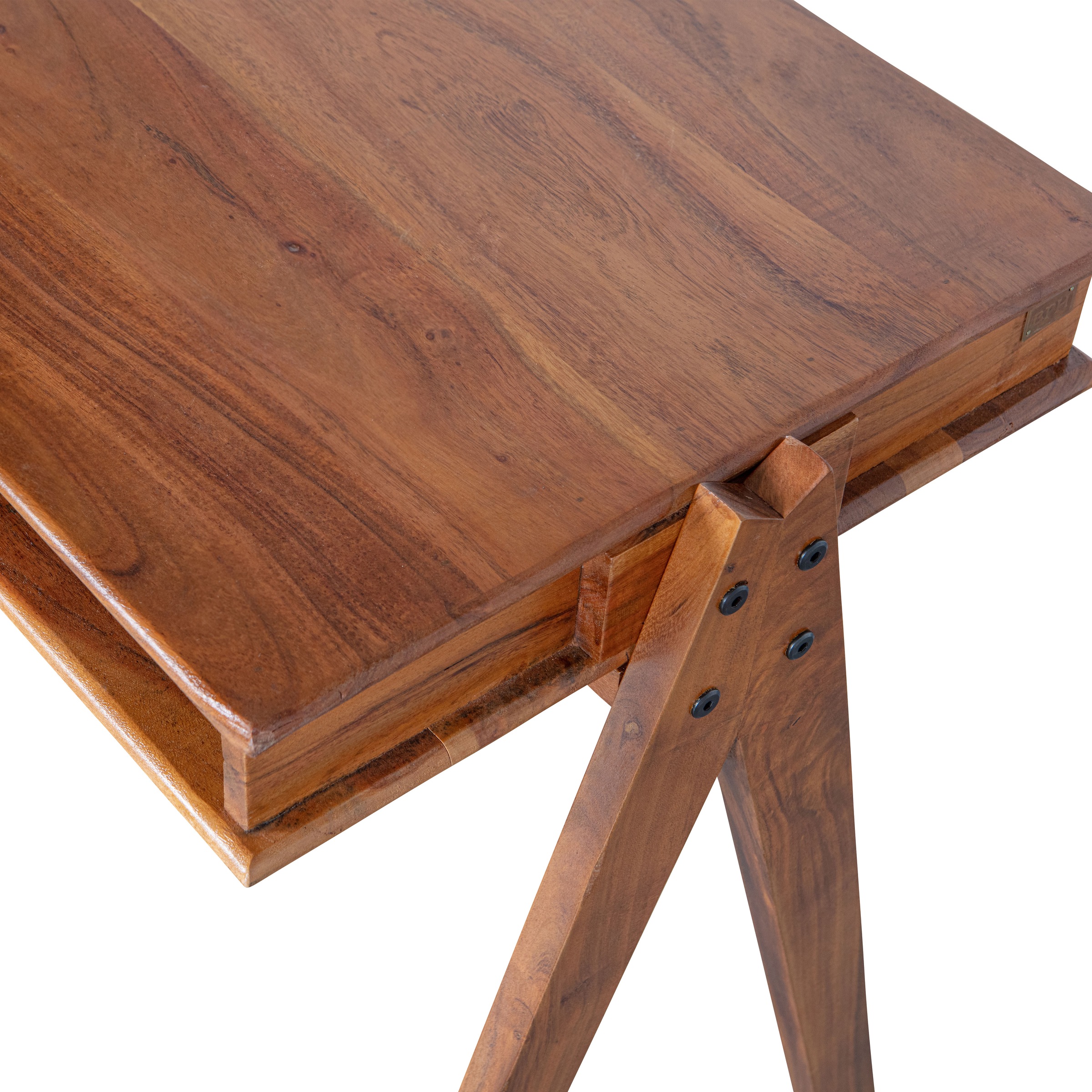 WOOOD Schreibtisch »Compartment aus Akazienholz mit drei offenen Fächern 120x50x78 cm« Tragkraft Blatt 25 kg, einfach zu montieren, sichtbare Maserung