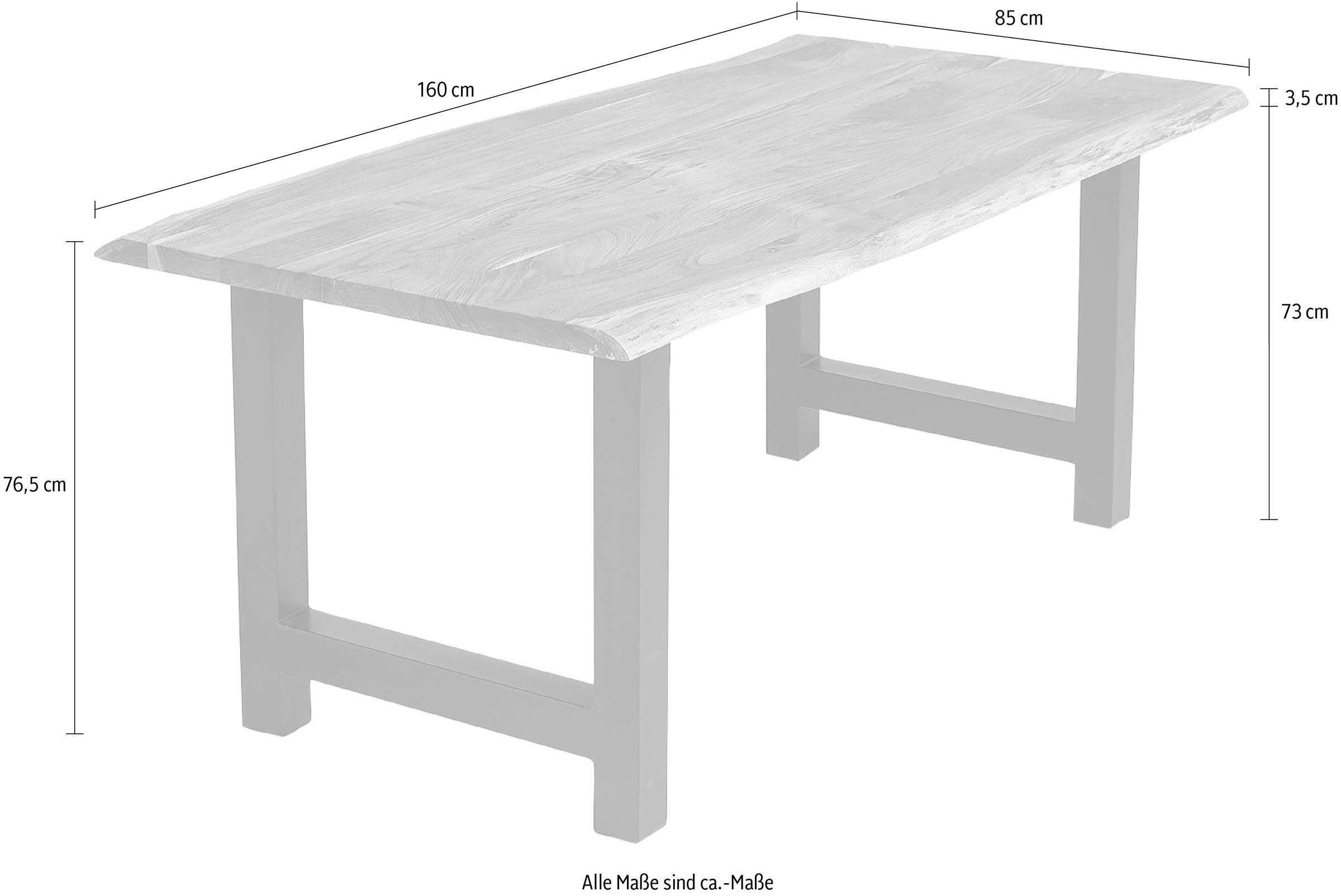 SalesFever Esstisch »Minimalistischer Tisch« Geölt und doppelt gewachstes Massivholz