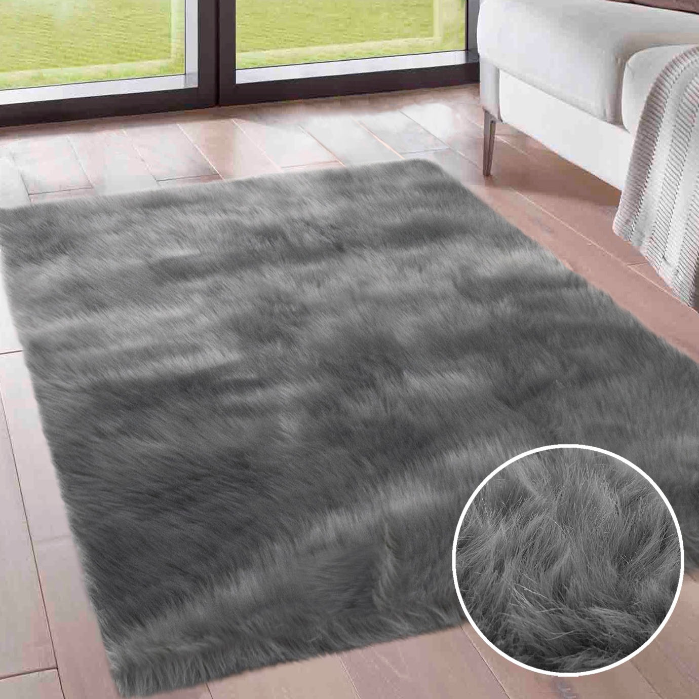 my home Hochflor-Teppich »Valeska Fellteppich«, rechteckig, 30 mm Höhe, Kunstfell, weiche Teppiche, Wohnzimmer, Schlafzimmer, Esszimmer