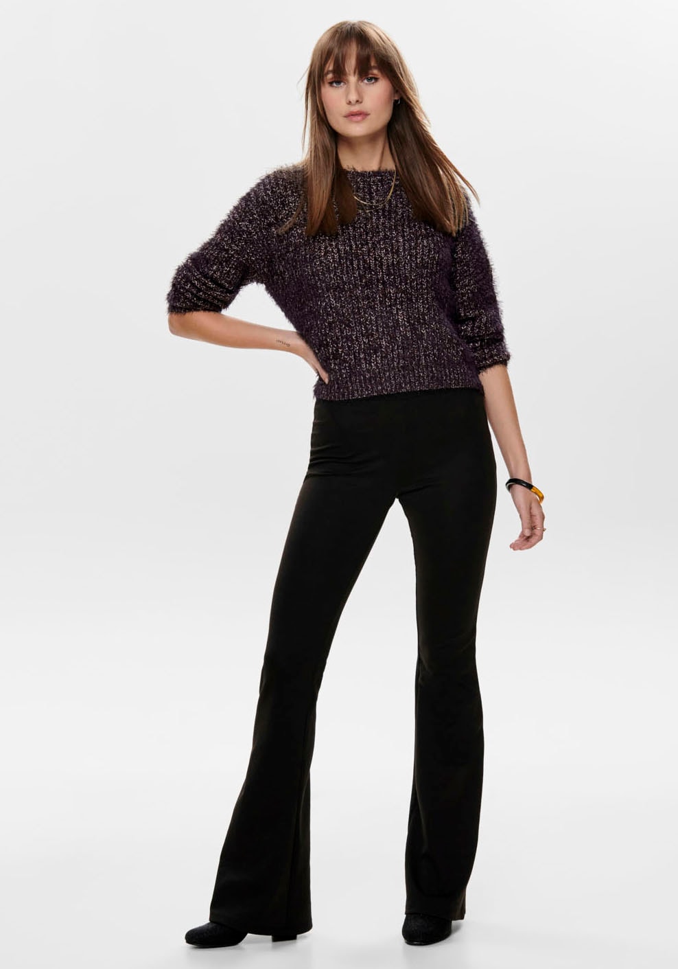 ONLY Jerseyhose »ONLFEVER STRETCH FLAIRED PANTS JRS«