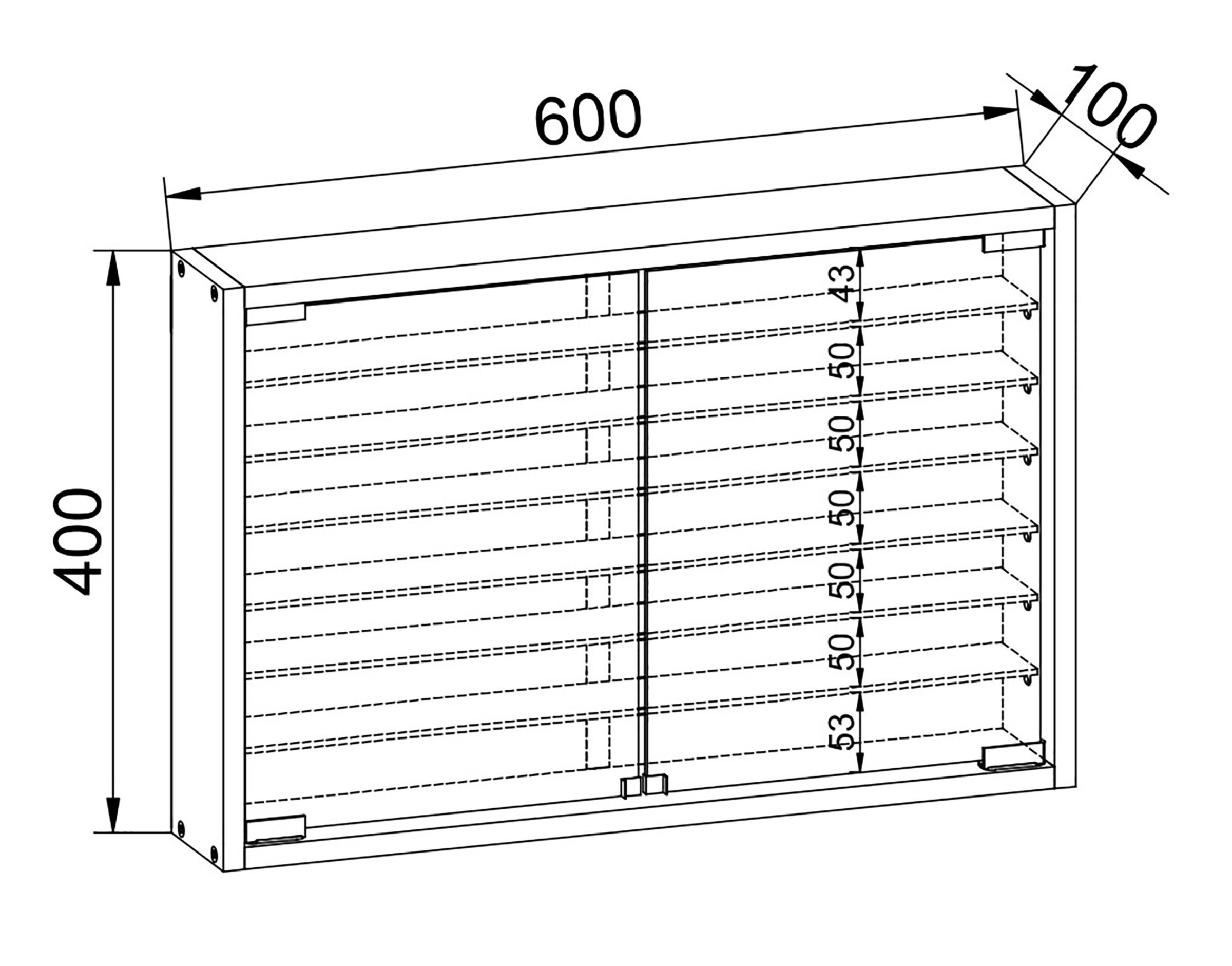 VCM Wandregal »Hängevitrine Wandvitrine Sammel Deko Mandosa XL«