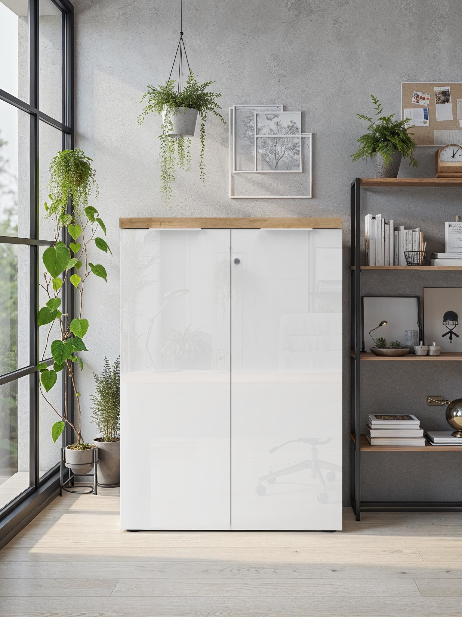INOSIGN Aktenschrank »Easy H 115 cm, Büroschrank, Mehrzweckschrank mit 2 Türen« Metallgriffe, Top 38 mm stark