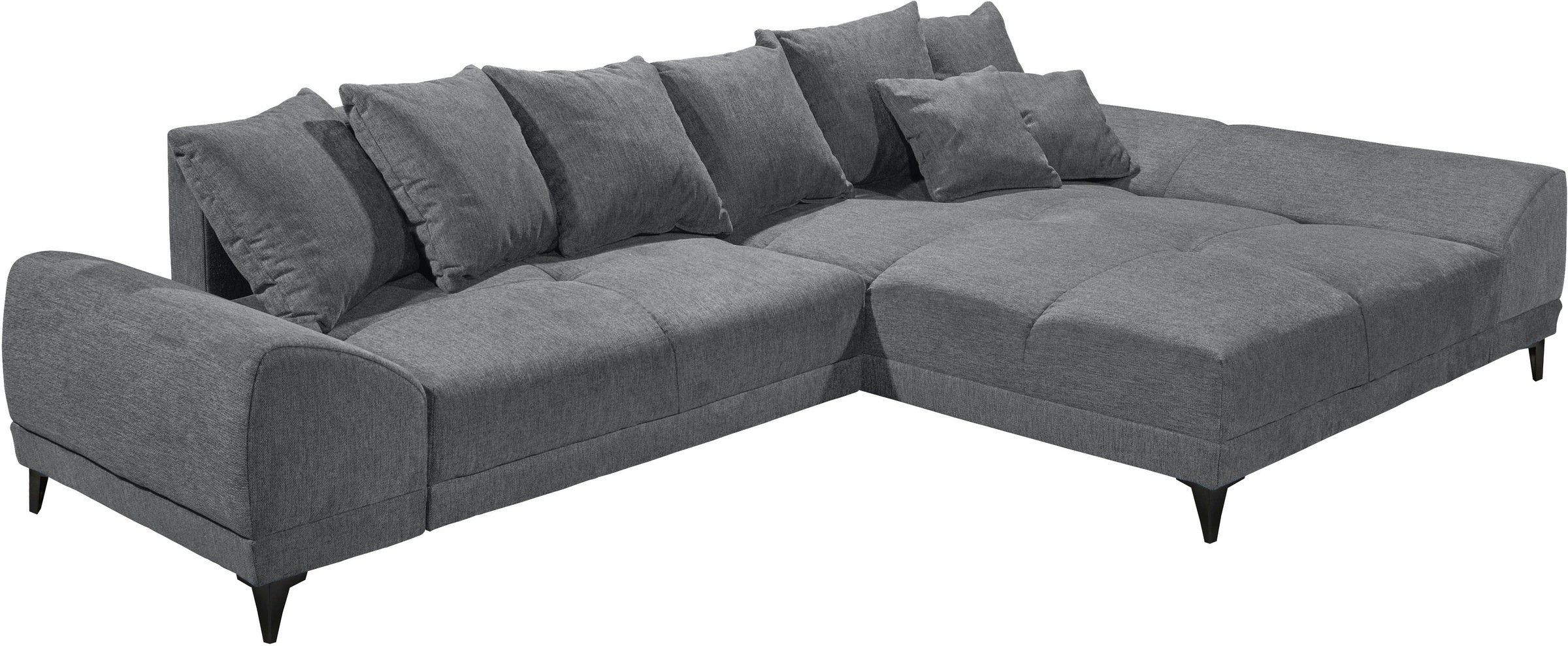 ED EXCITING DESIGN Ecksofa »Scott L-Form«, mit Bettfunktion, Bettkasten & 8 Zierkissen