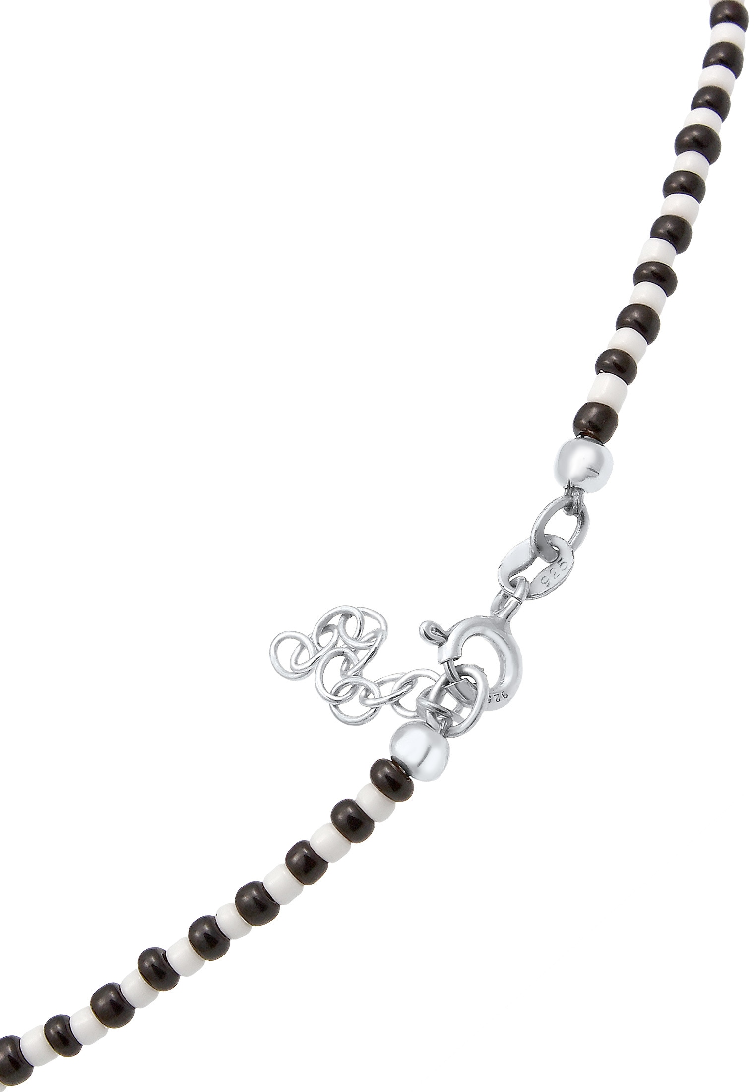 Elli Silberkette »Halskette Barock Perle Glas Beads Schwarz 925 Sterling Silber«