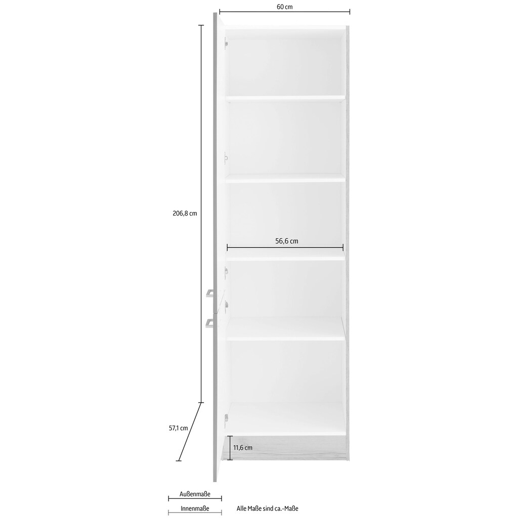 OPTIFIT Hochschrank »Iver«, Breite 60 cm, mit 4 Einlegeböden, für viel Stauraum