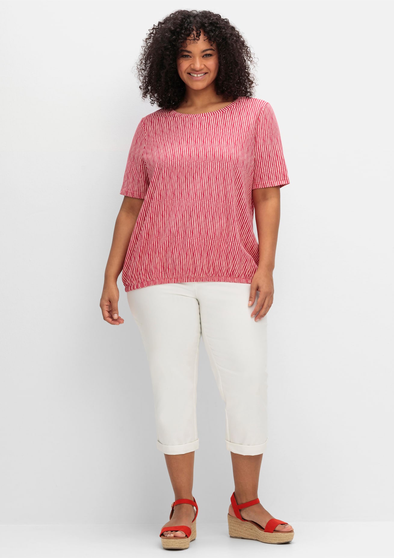 Sheego Kurzarmshirt »Rundhalsshirt« 1 Stk.