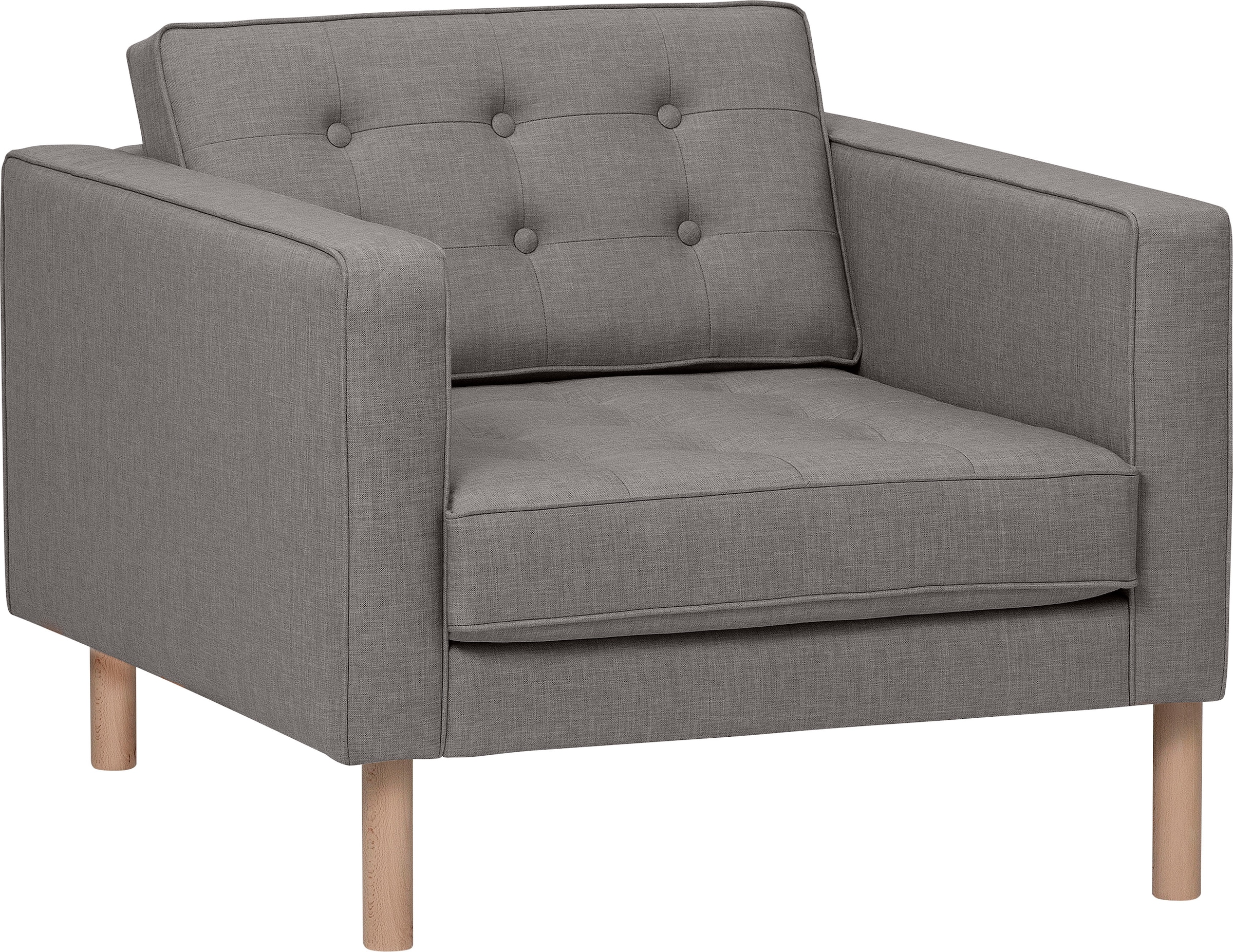 GEPADE Loungesessel »Clubsessel und Designsessel mit aufwendiger Rücken- und Sitzoptik,«, mit buchefarbenen Holzfüße