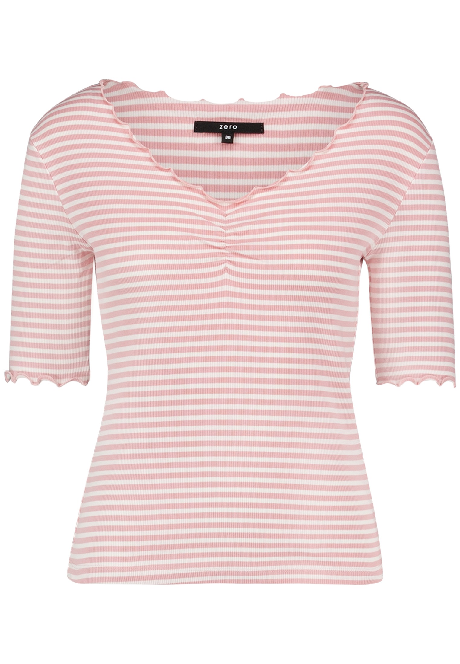Zero Kurzarmshirt »Halbarm-Shirt mit Raffung«