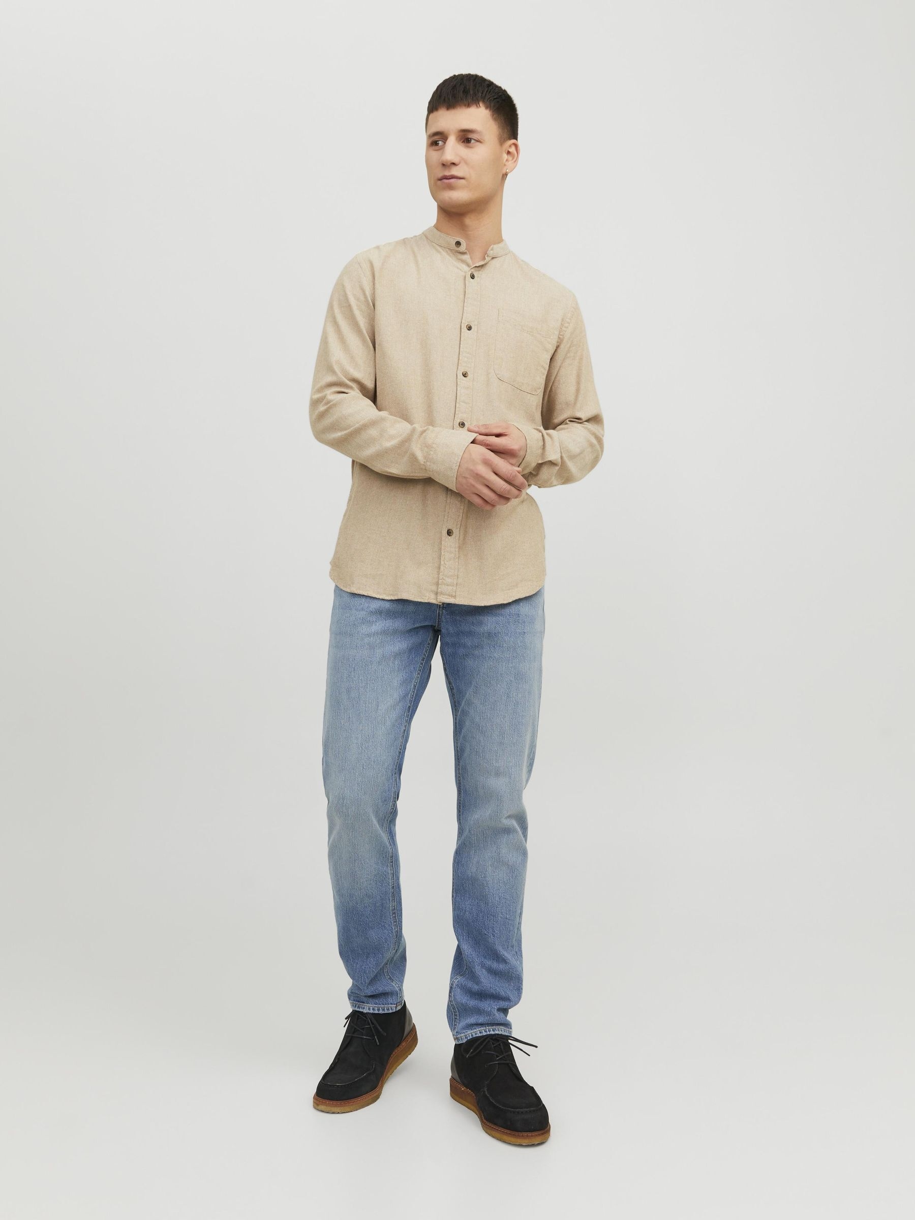 Jack & Jones Langarmhemd »JJEBAND MELANGE SHIRT LS SN«

