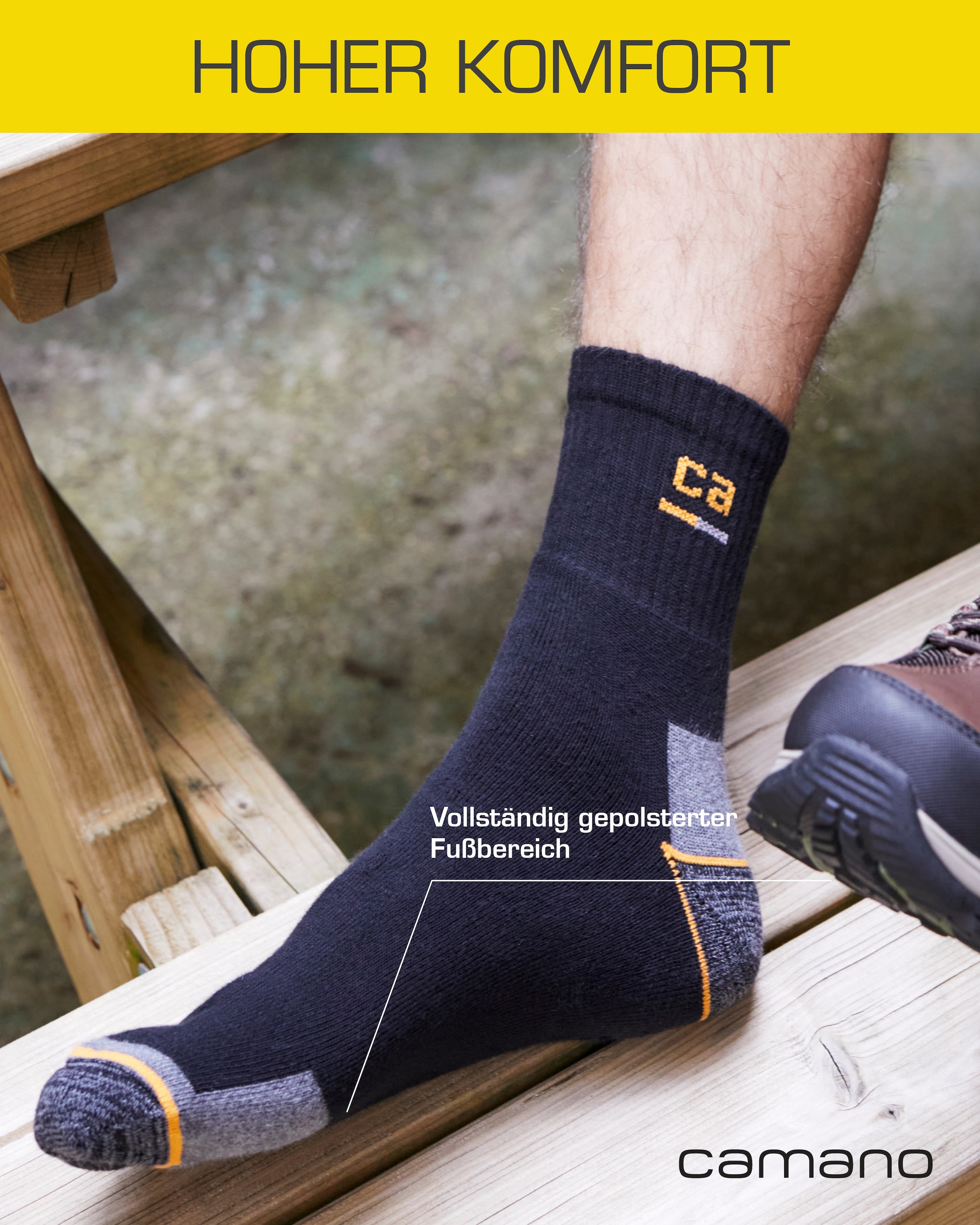 Camano Arbeitssocken »work« 9 Stk. tlg. verstärkte Belastungszonen, atmungsaktiv, gepolstert