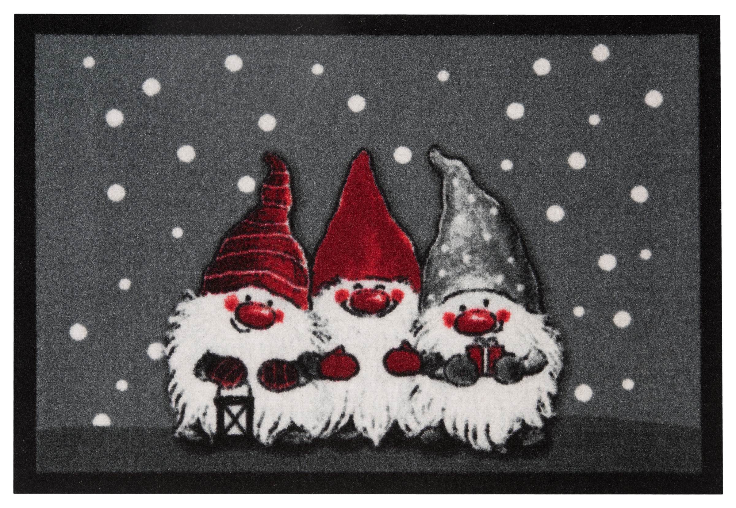 HANSE Home Fußmatte "3 Zwerge, Türmatte" rechteckig 7 mm Höhe Schmutzfangmatte, Outdoor, Rutschfest, Weihnachten, Waschbar, Innen