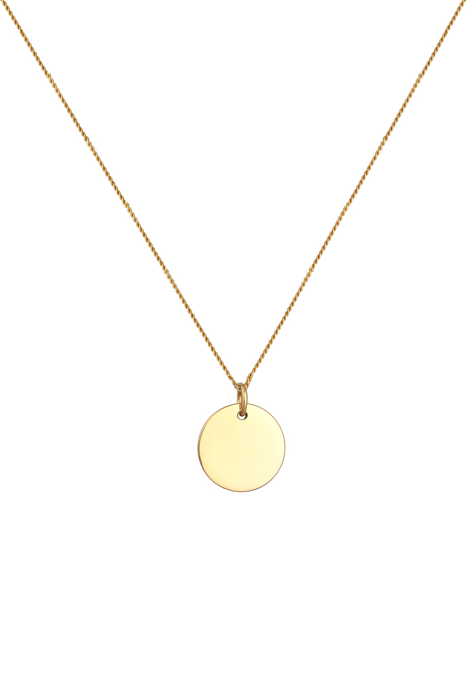 Elli Kette mit Anhänger »Halskette Basic Plättchen Panzerkette 925 Silber«