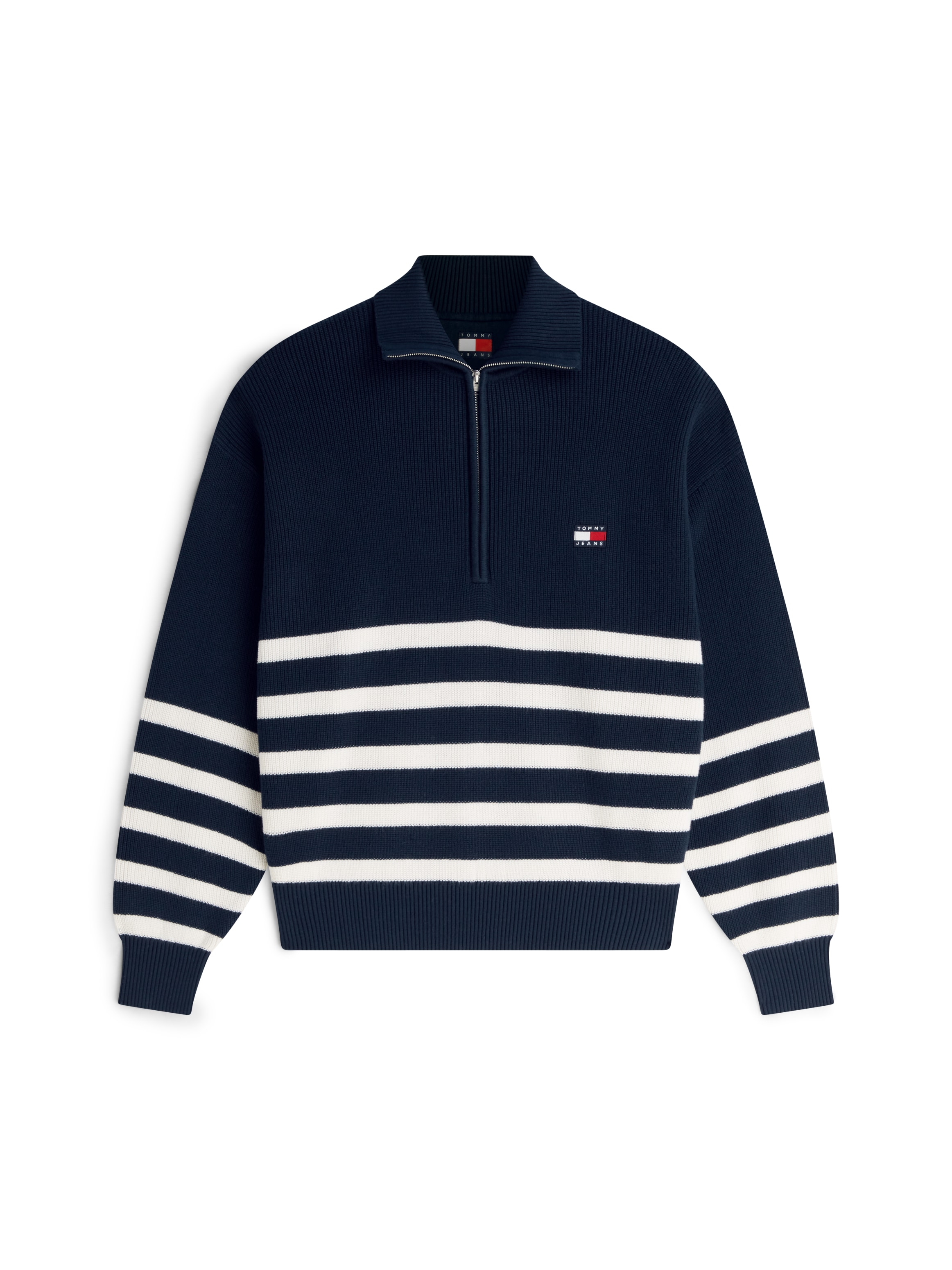 Tommy Jeans Troyer »TJW STRIPE QUARTER ZIP SWEATER« Baumwolle, mit Zipper, Streifen Design