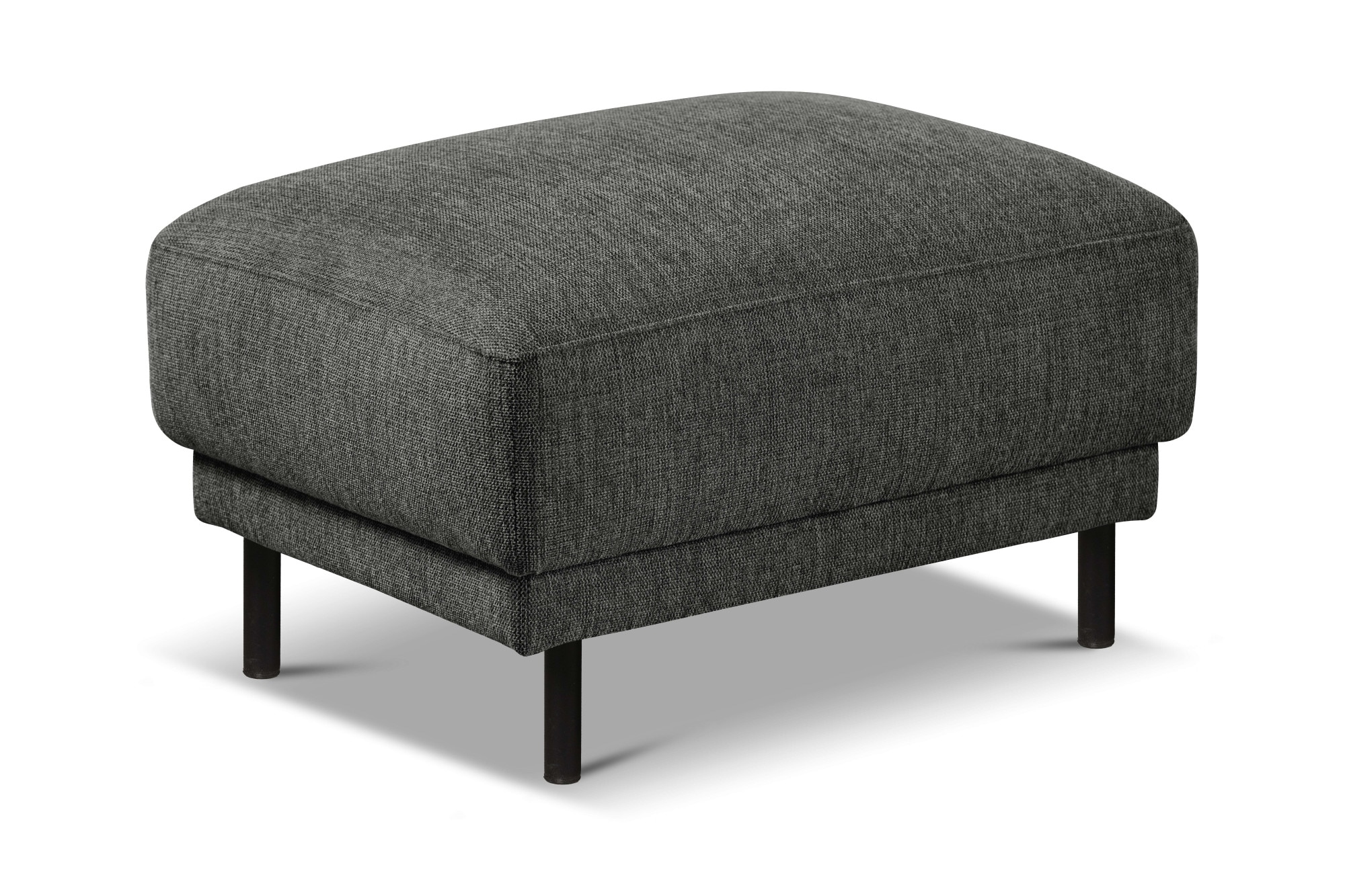 Home affaire Polsterhocker »Sveeva, 73x57 cm, schwarze Metallfüße« langlebiger Webstoff, viele Farben zur Auswahl