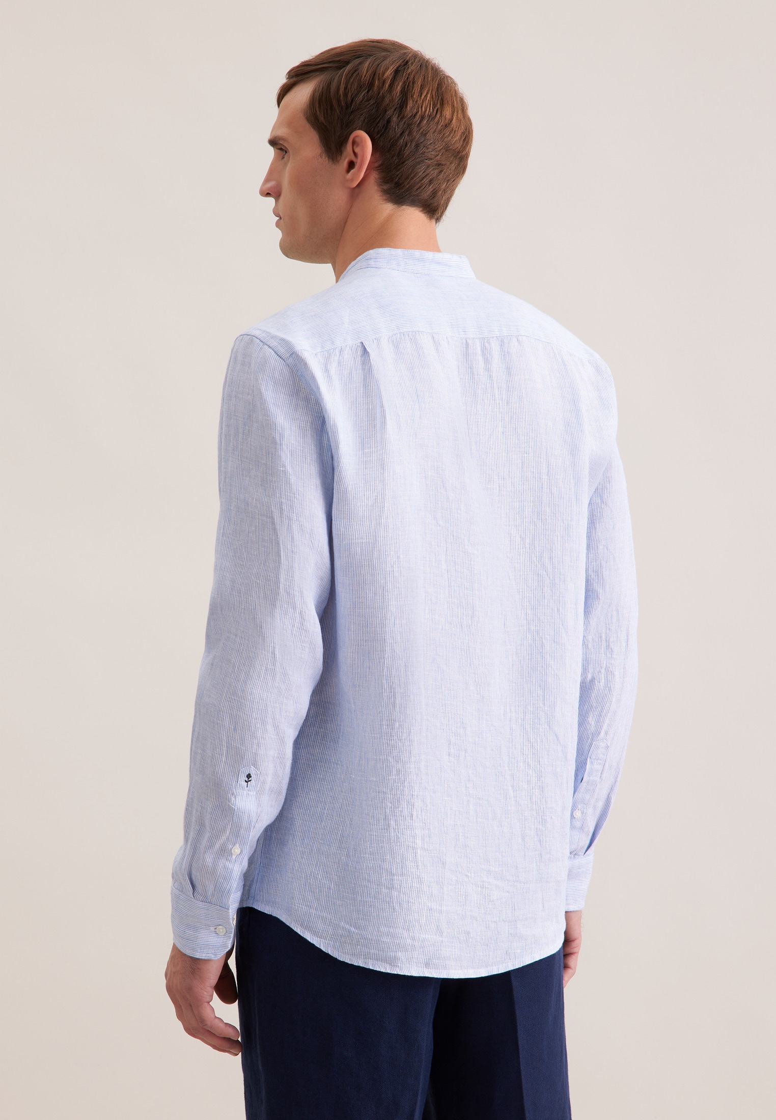 seidensticker Leinenhemd »Schwarze Rose« Regular 1/1 Stehkragen Gestreift