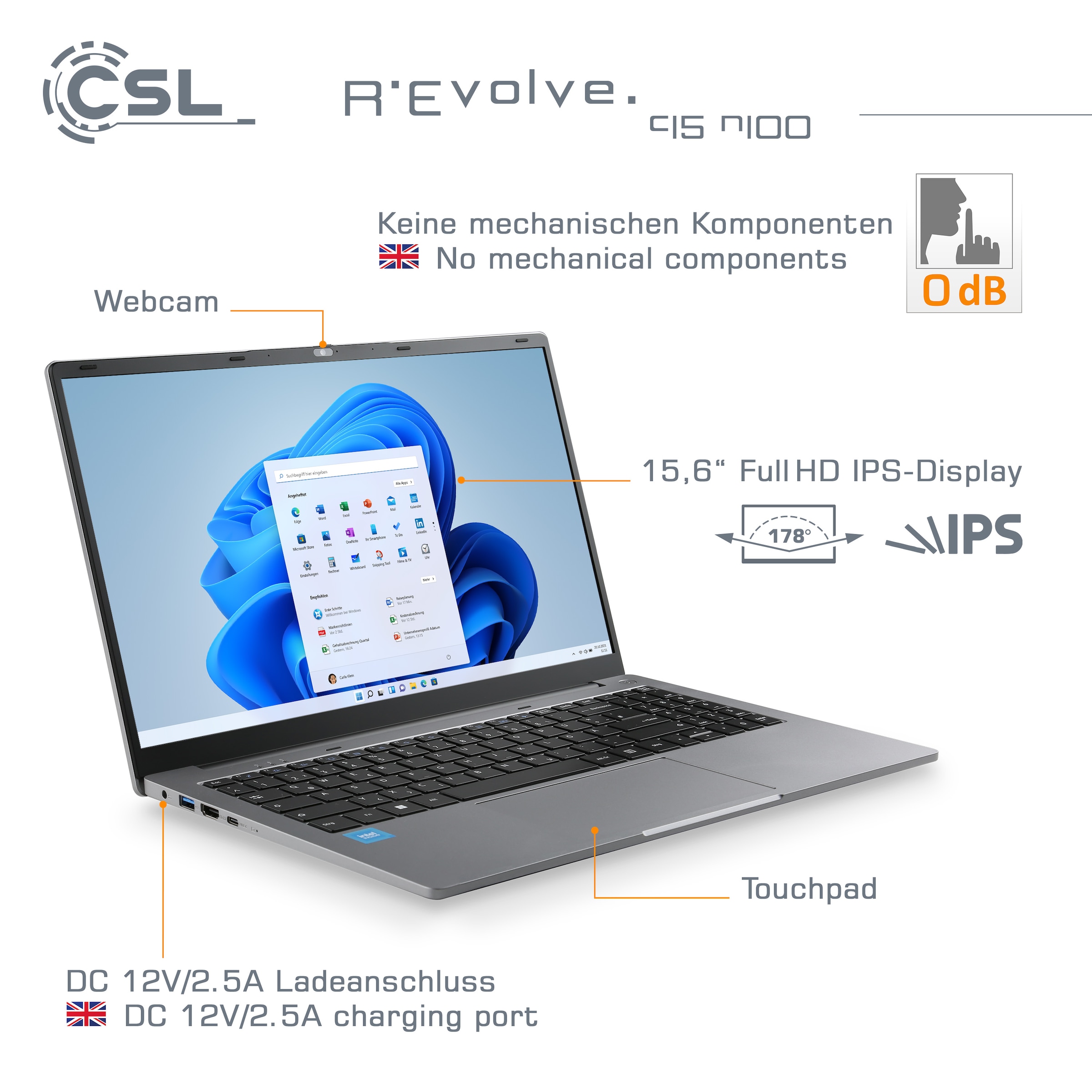 CSL Notebook »R'Evolve C15 v4 Windows 11«, 39,6 cm, / 15,6 Zoll, 500 GB SSD