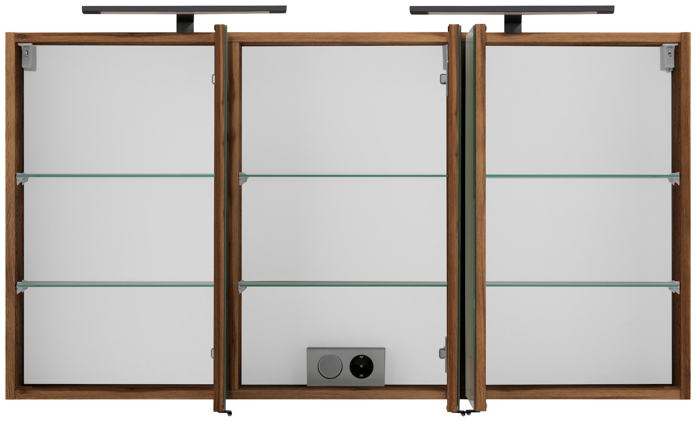welltime Spiegelschrank »"Trento", Badezimmerschrank, Badmöbel«, Breite 120 cm, mit 3D-Effekt, Spiegeltüren, inklusive LED-Beleuchtung
