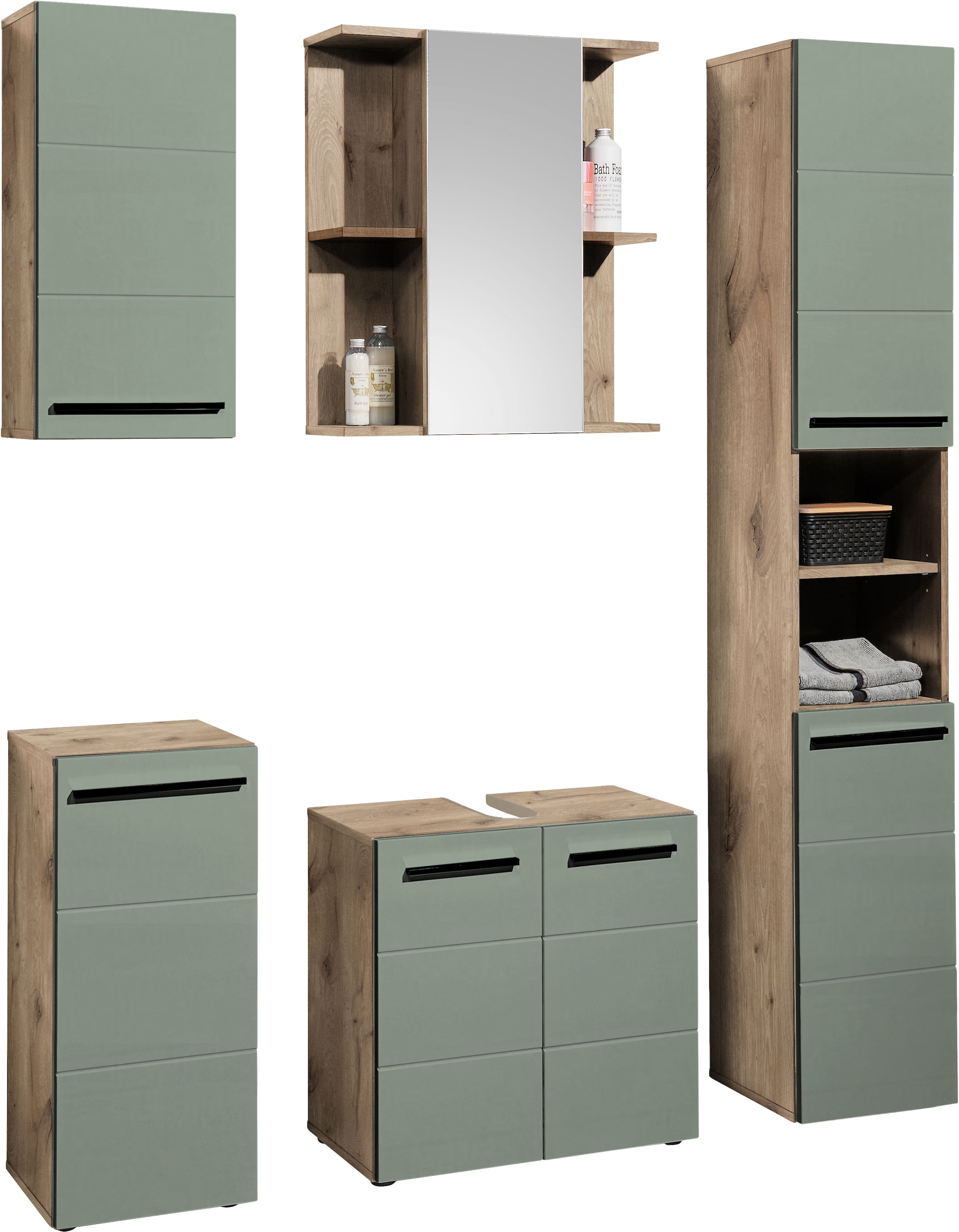 BASIC by Balculina Midischrank »Rom BxHxT 34x72x31 cm« 1 Stk. tlg. Breite 34cm, Kunststoffgriffe, Made in Europa