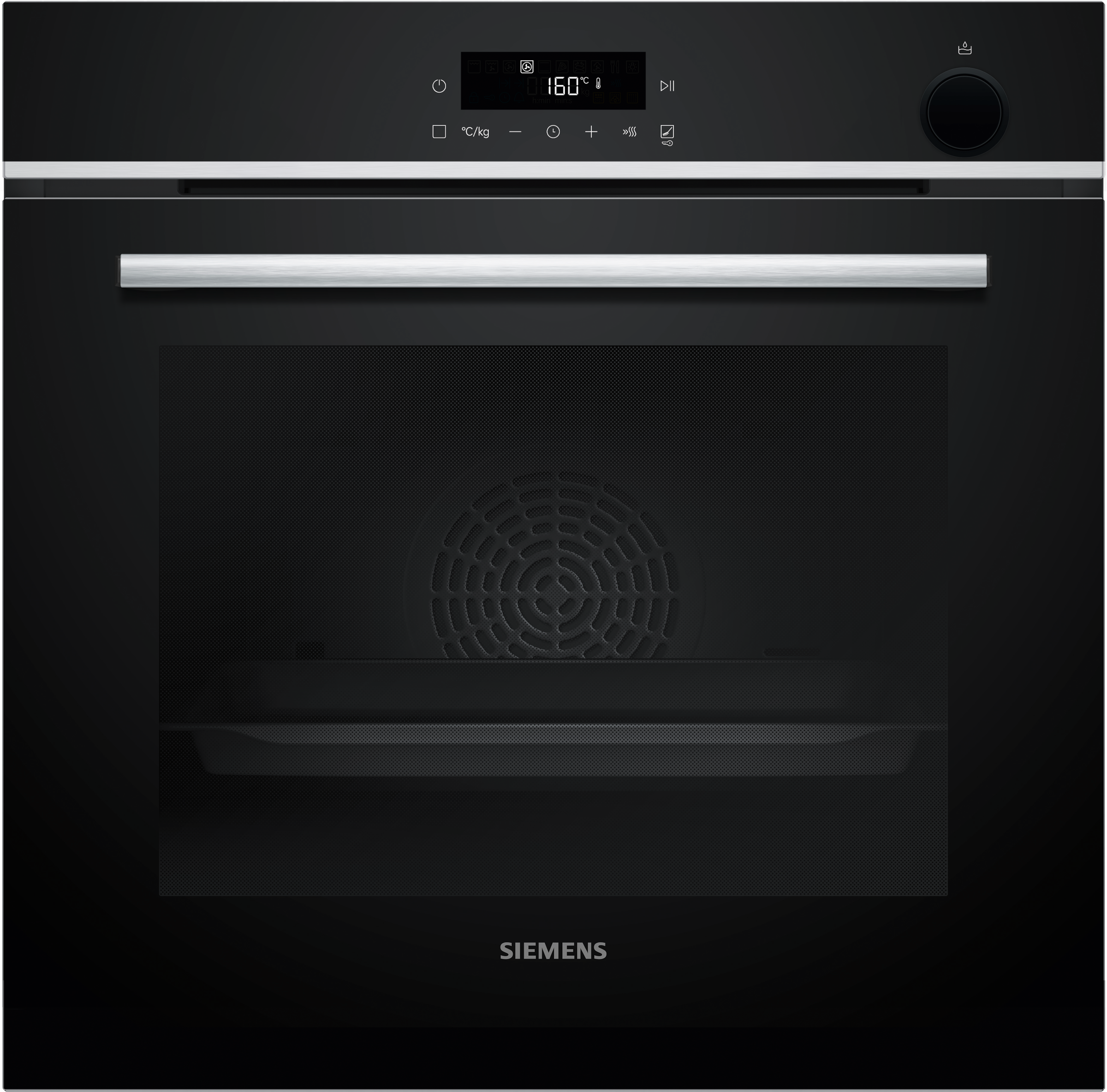 SIEMENS Backofen iQ300 "HR532GBS3" mit Teleskopauszug nachrüstbar Gleichmäßige Heißluft auf 3 Ebenen & gesund snacken mit airFry