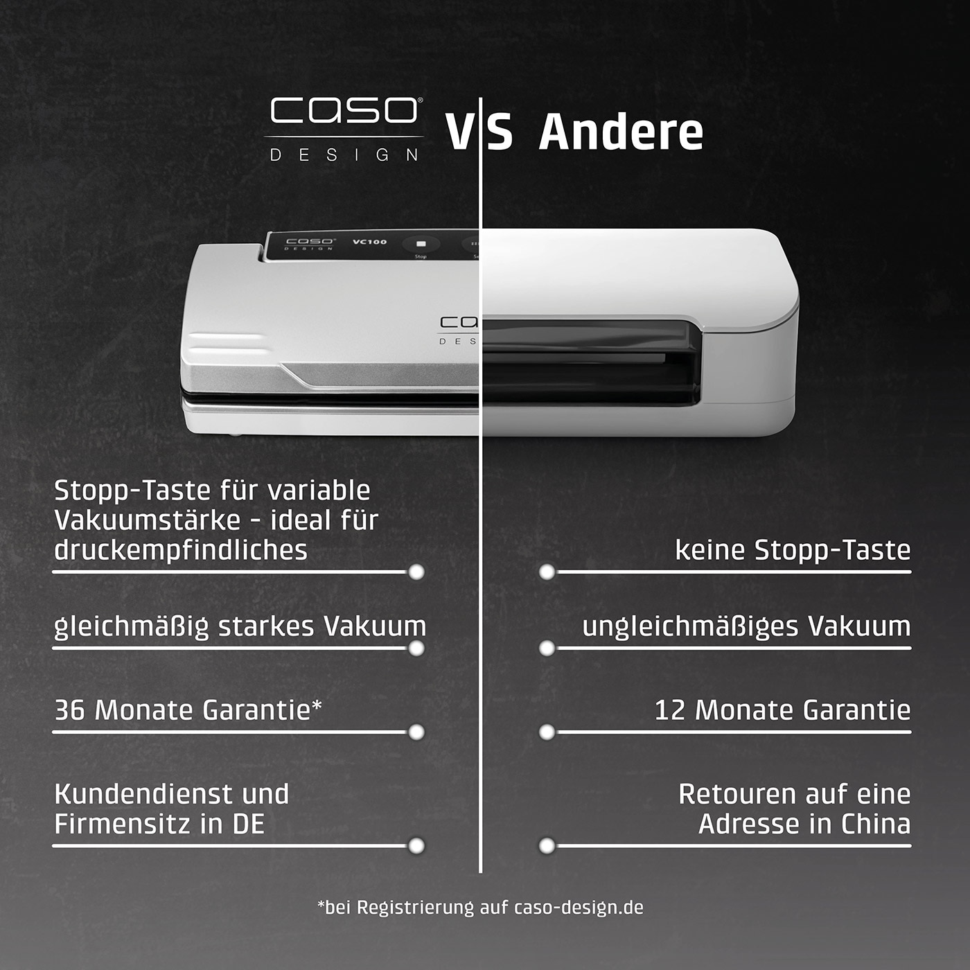 Caso Vakuumierer »VC100« 120 W Inkl. 10 gratis Profi-Beutel