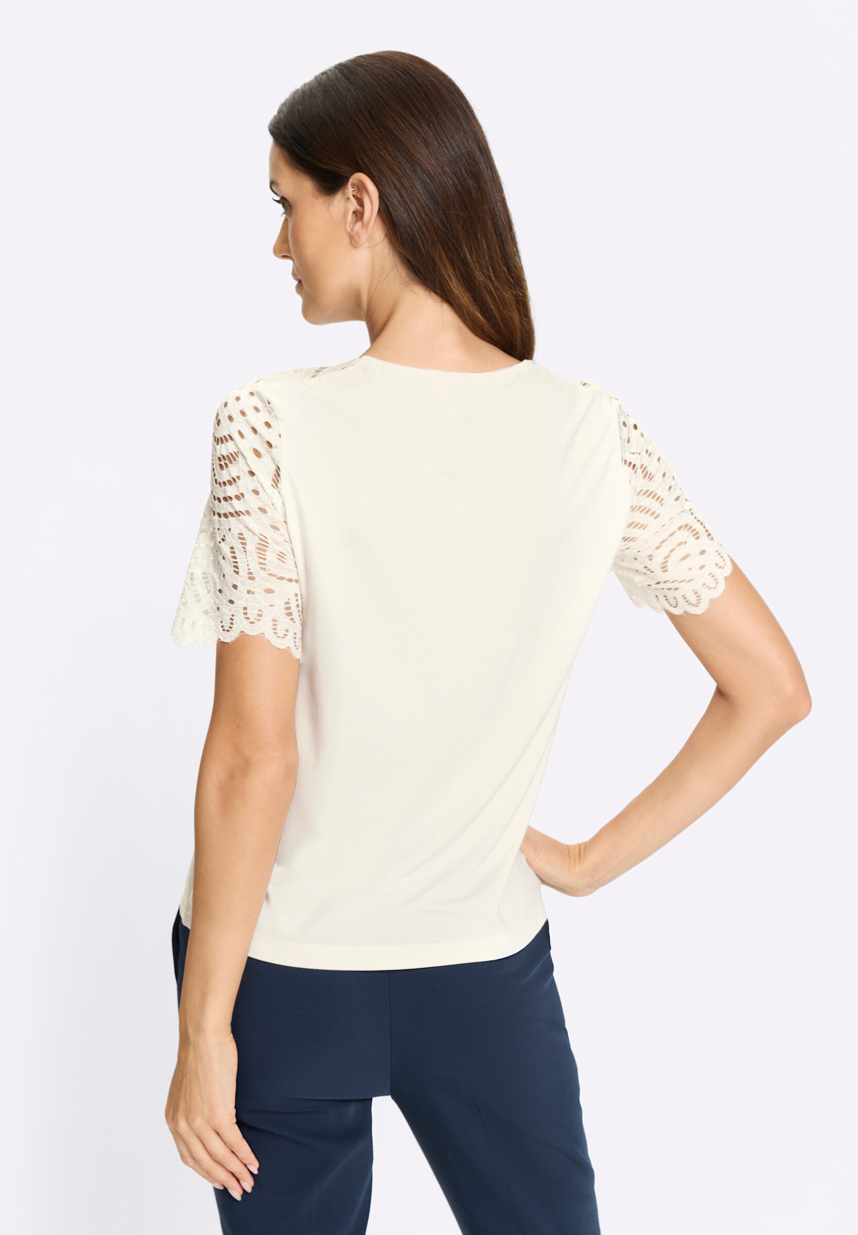 heine T-Shirt »Shirt Kurzarmshirt mit Spitze«
