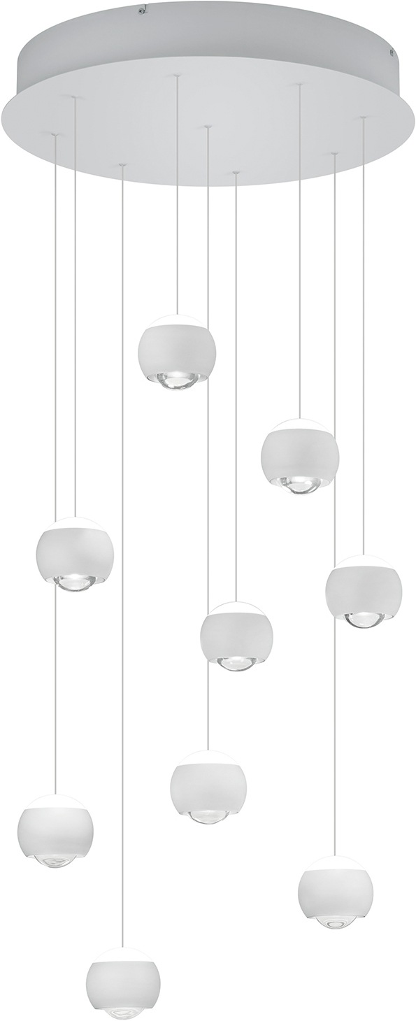 Musterring LED Pendelleuchte »CANNON, 9-flammige LED Hängelampe 5W 500Lumen 2300-4000K CCT« LED-Board 1 Stk. Farbwechsler | warmweiß - kaltweiß mit Fernbedienung, stufenlos höhenverstellbar max 195cm dimmbar Memory